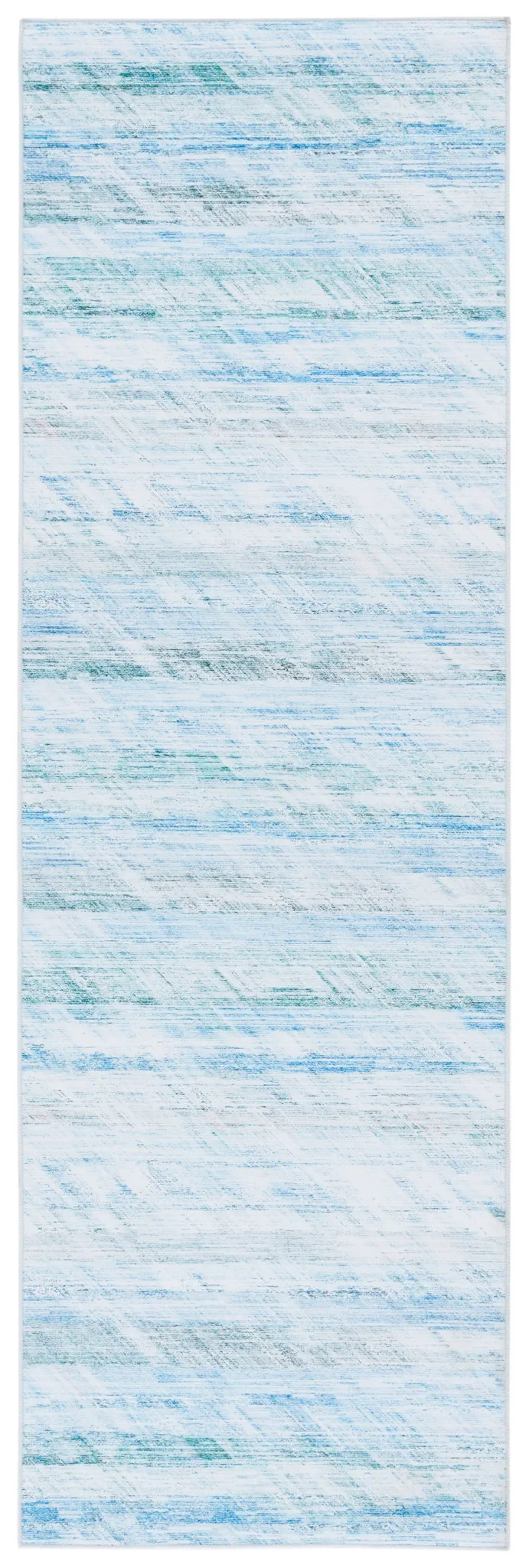 Tacoma Striated Abstract Washable Rug in Gray / Aqua