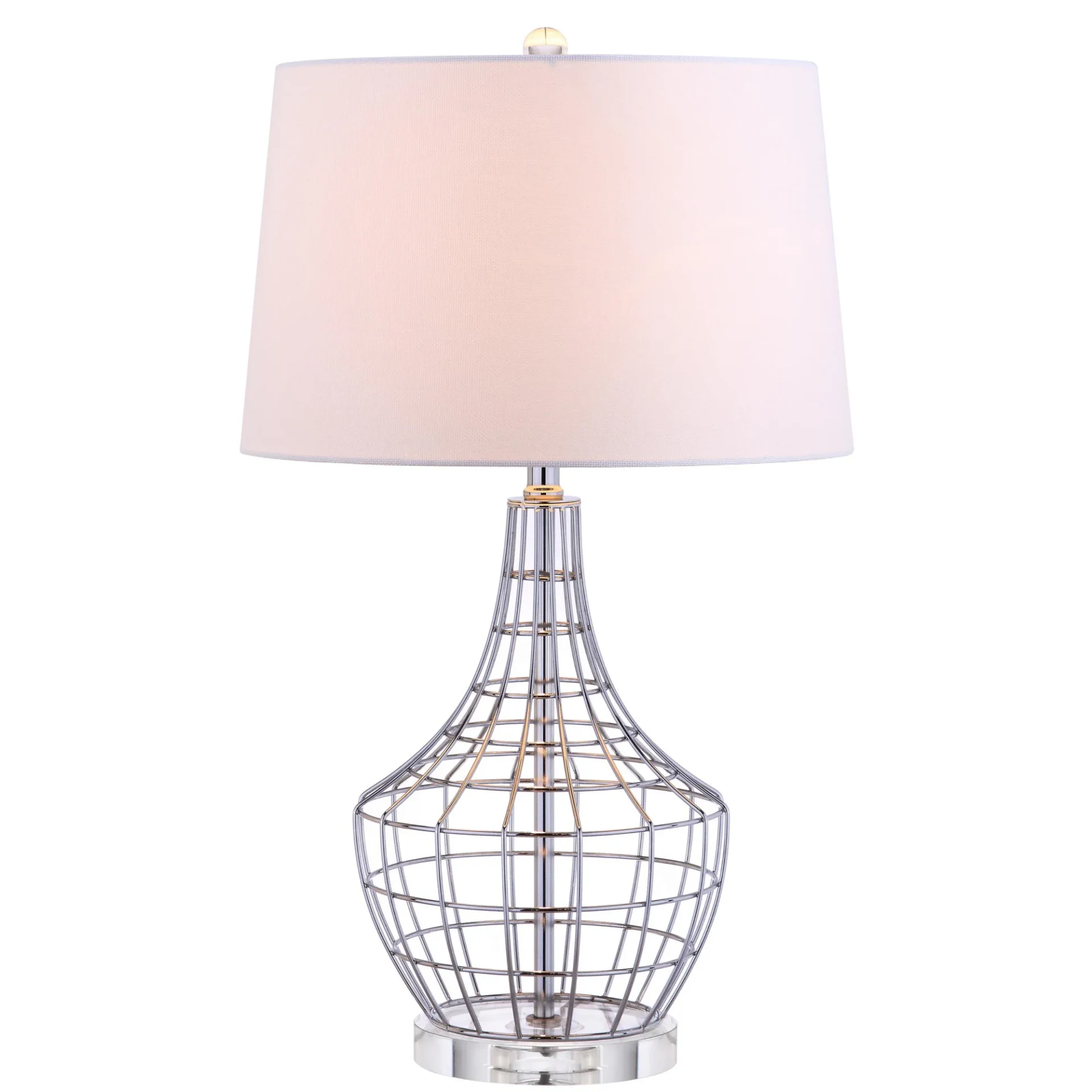 Olga Table Lamp (Set of 2) in Silver / White