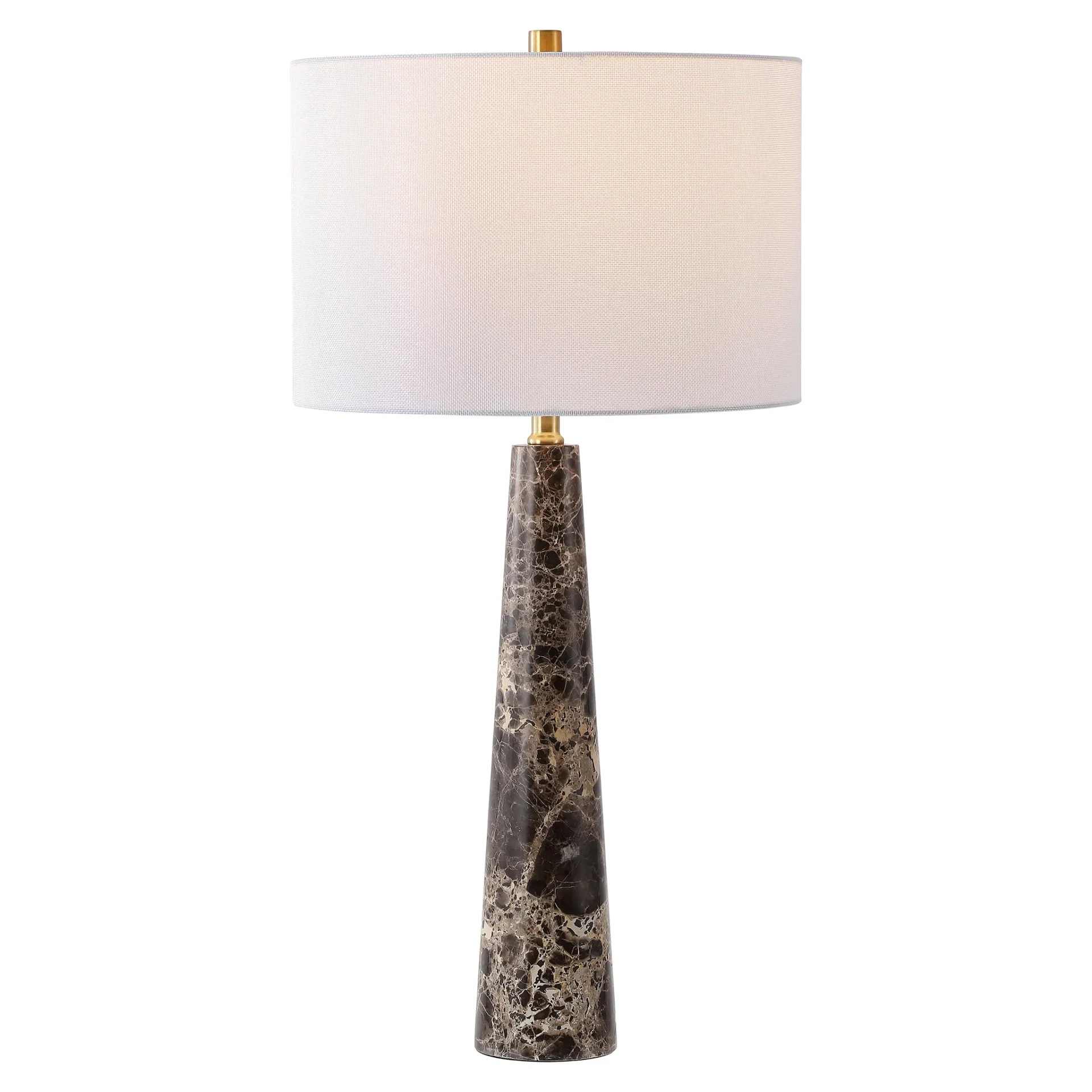 Delilah Alabaster Table Lamp in Dark Brown / White