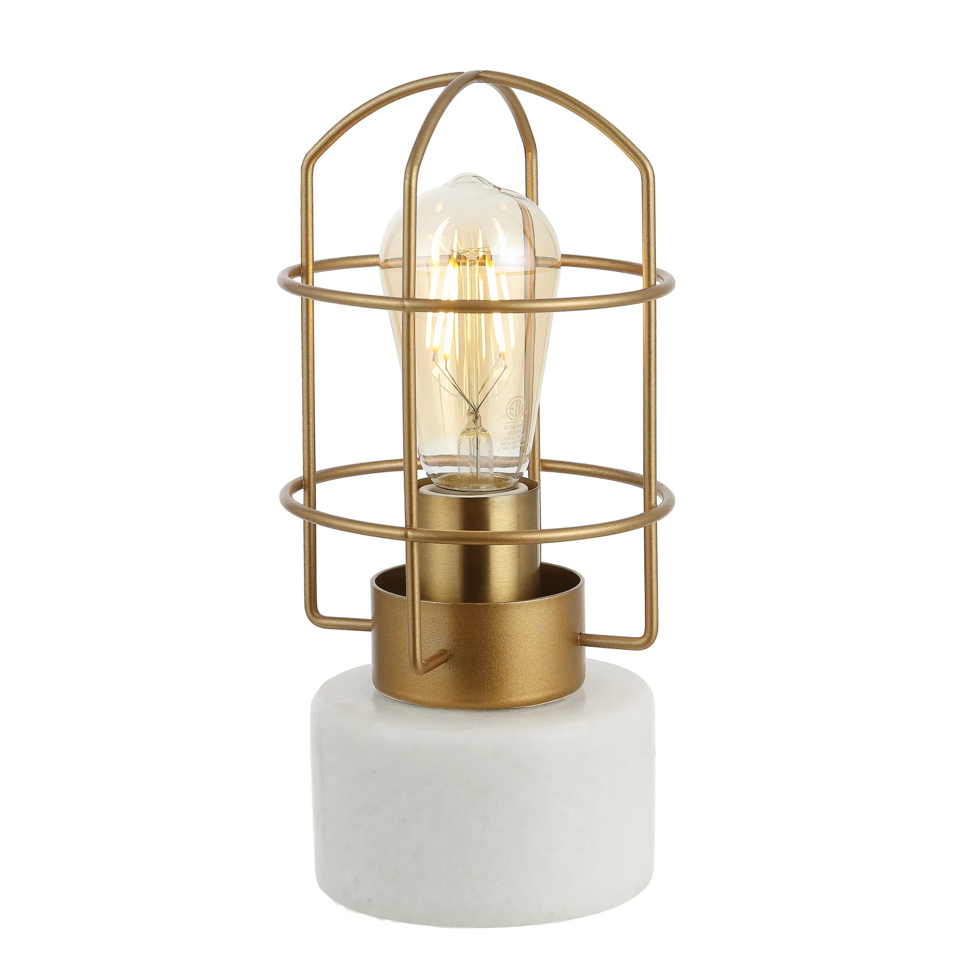 Sadaf Table Lamp in Brass / White
