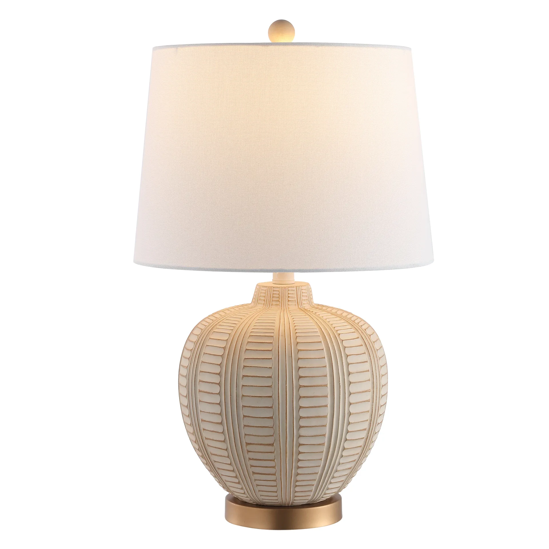 Marrla Table Lamp With Usb in Cream / Rose Gold