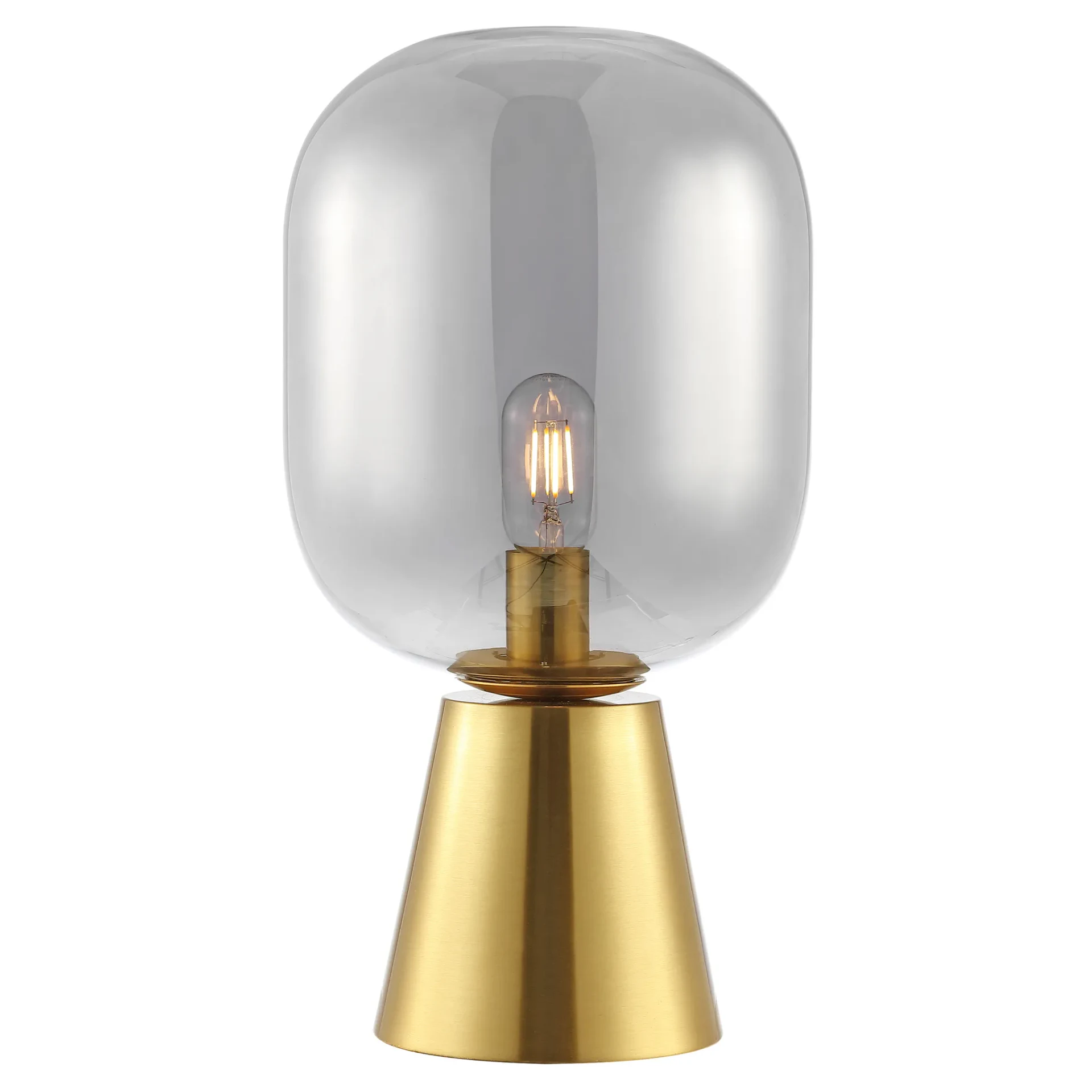 Rain Table Lamp in Smoke Gray / Brass
