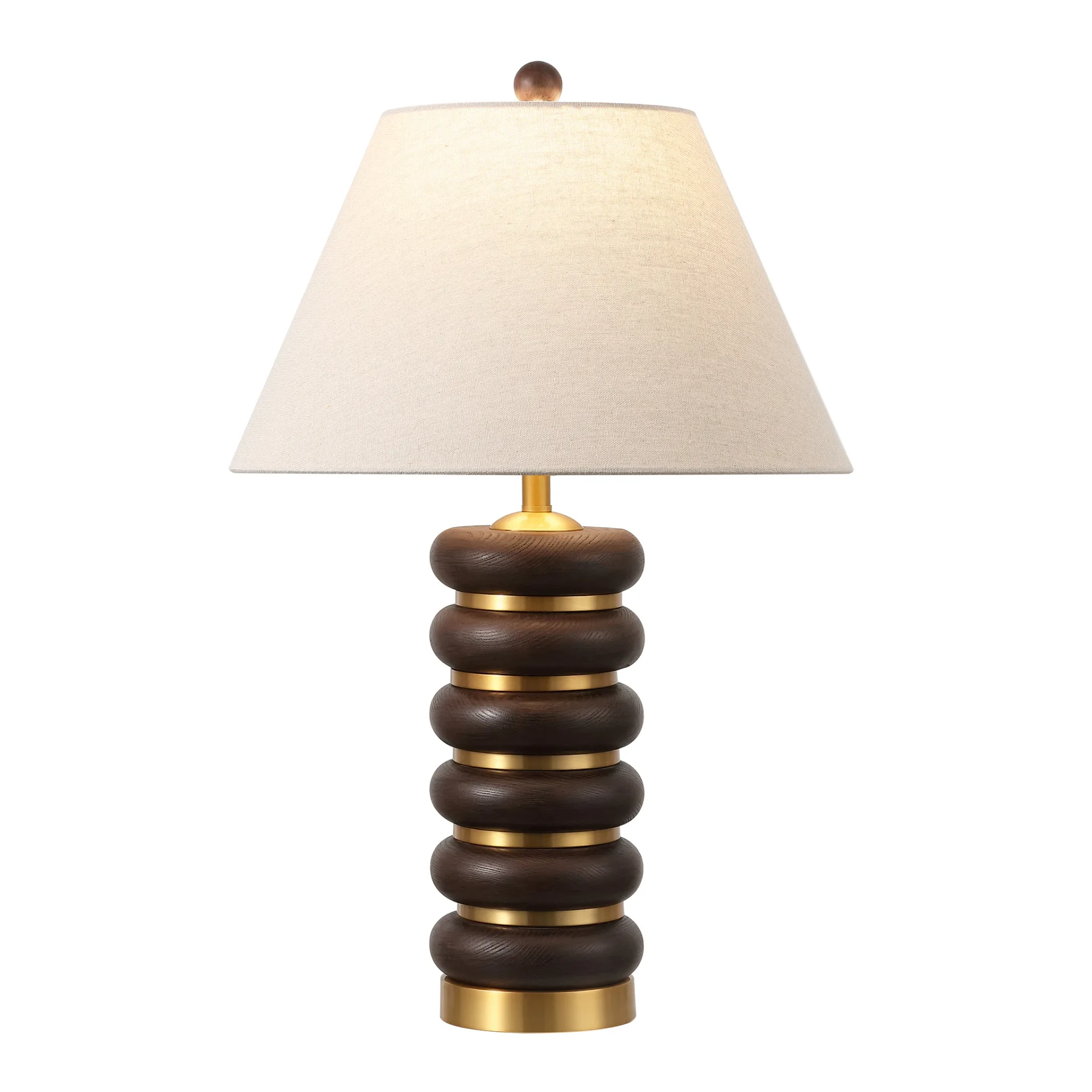 Arani Table Lamp in Dark Brown / Brass