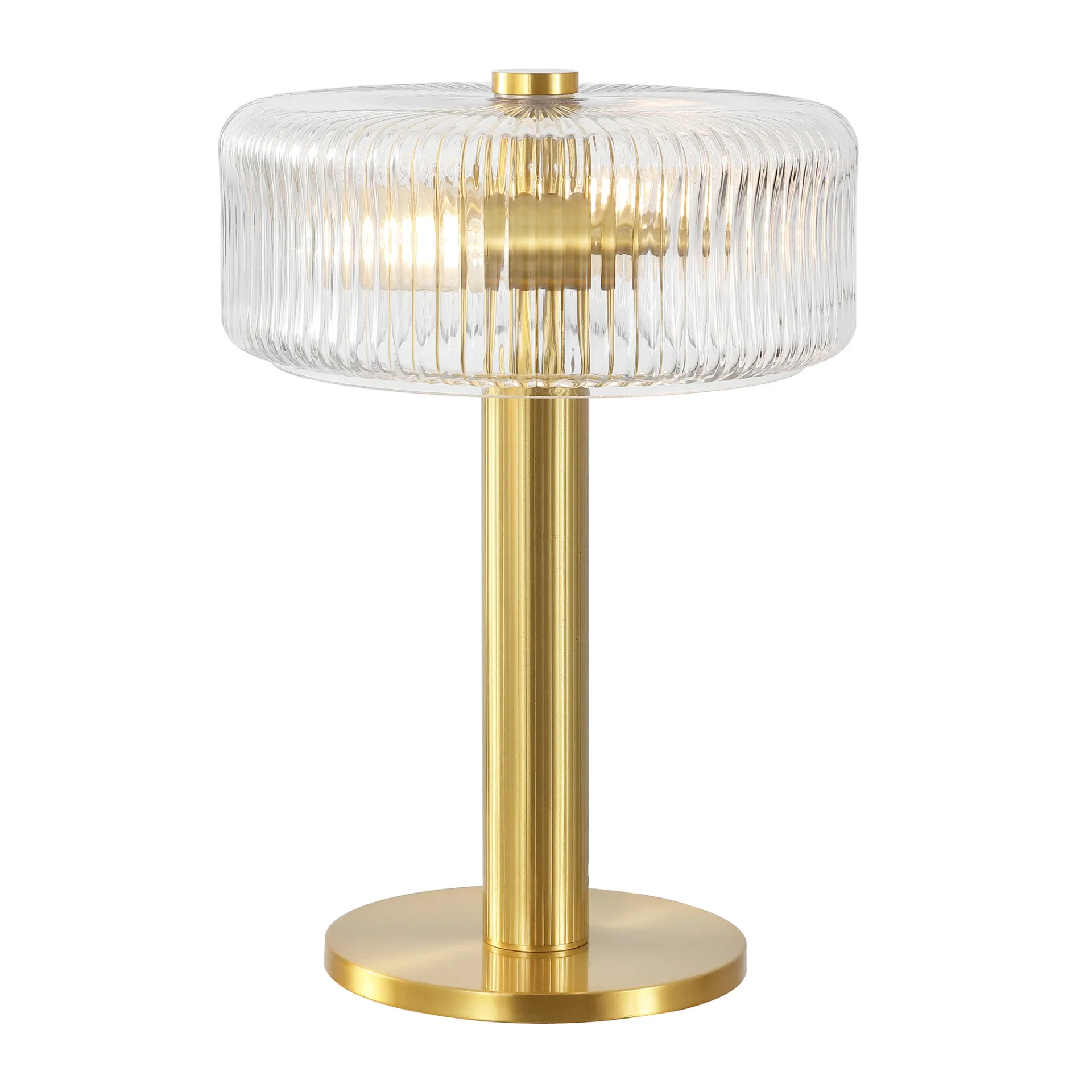 Dua Table Lamp in Clear / Brass