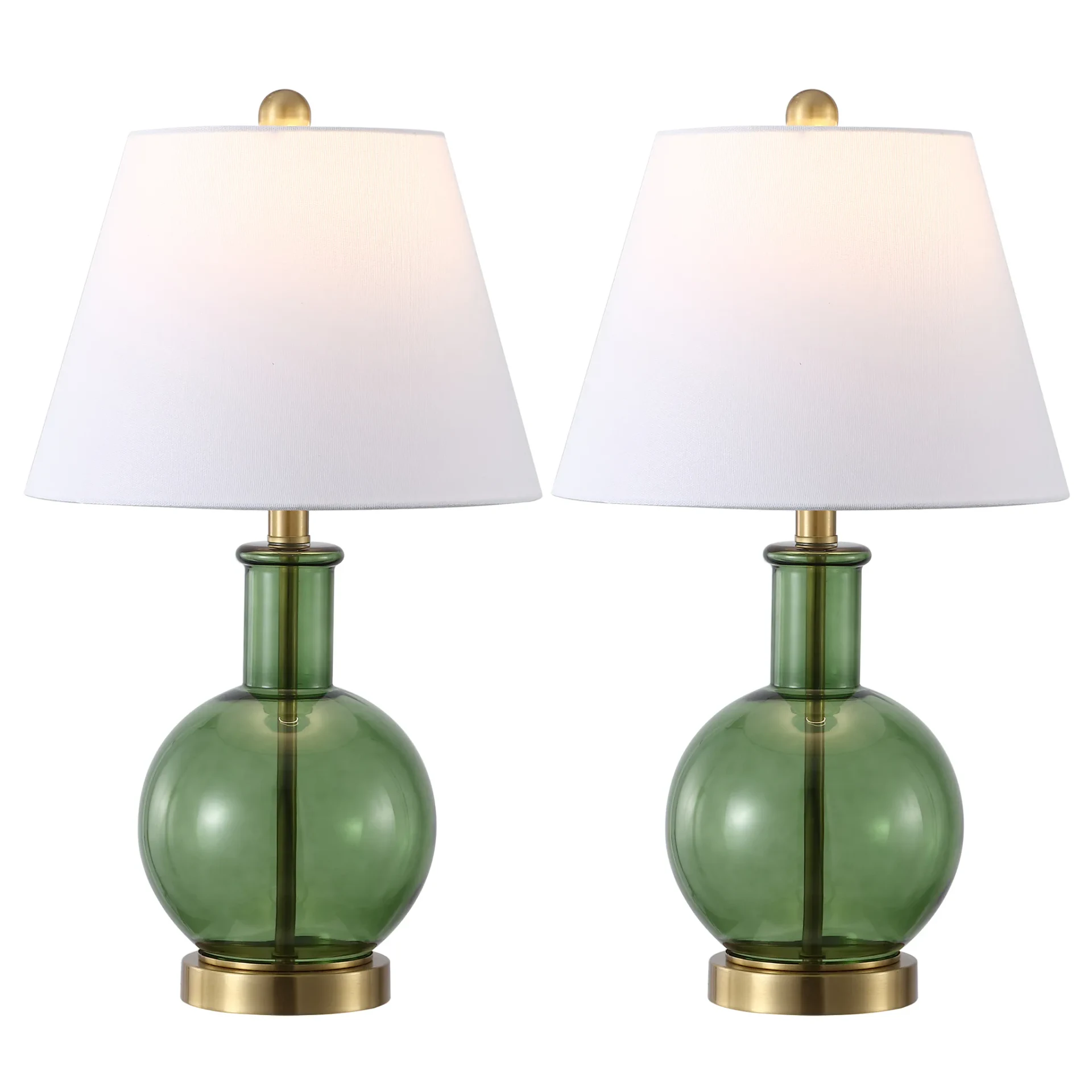 Camelie Table Lamp (Set Of 2) in Green / Brass