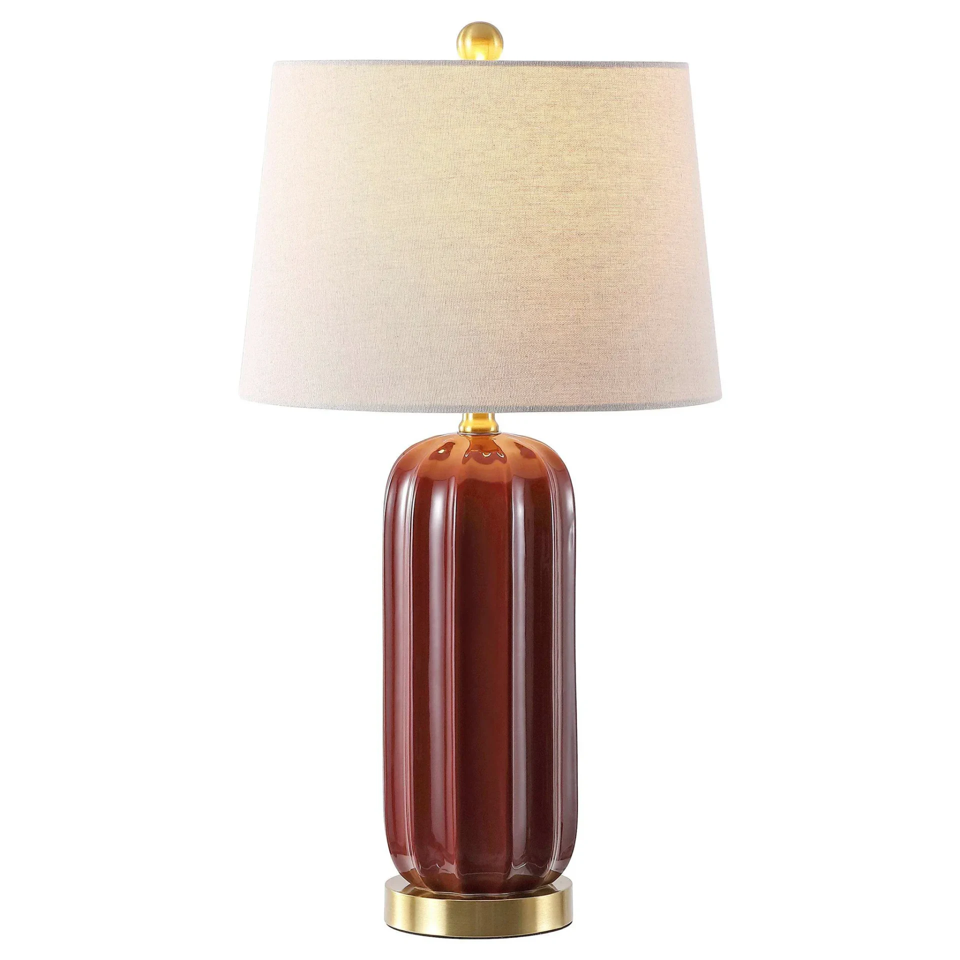Gafna Ceramic Table Lamp in Red / Oatmeal