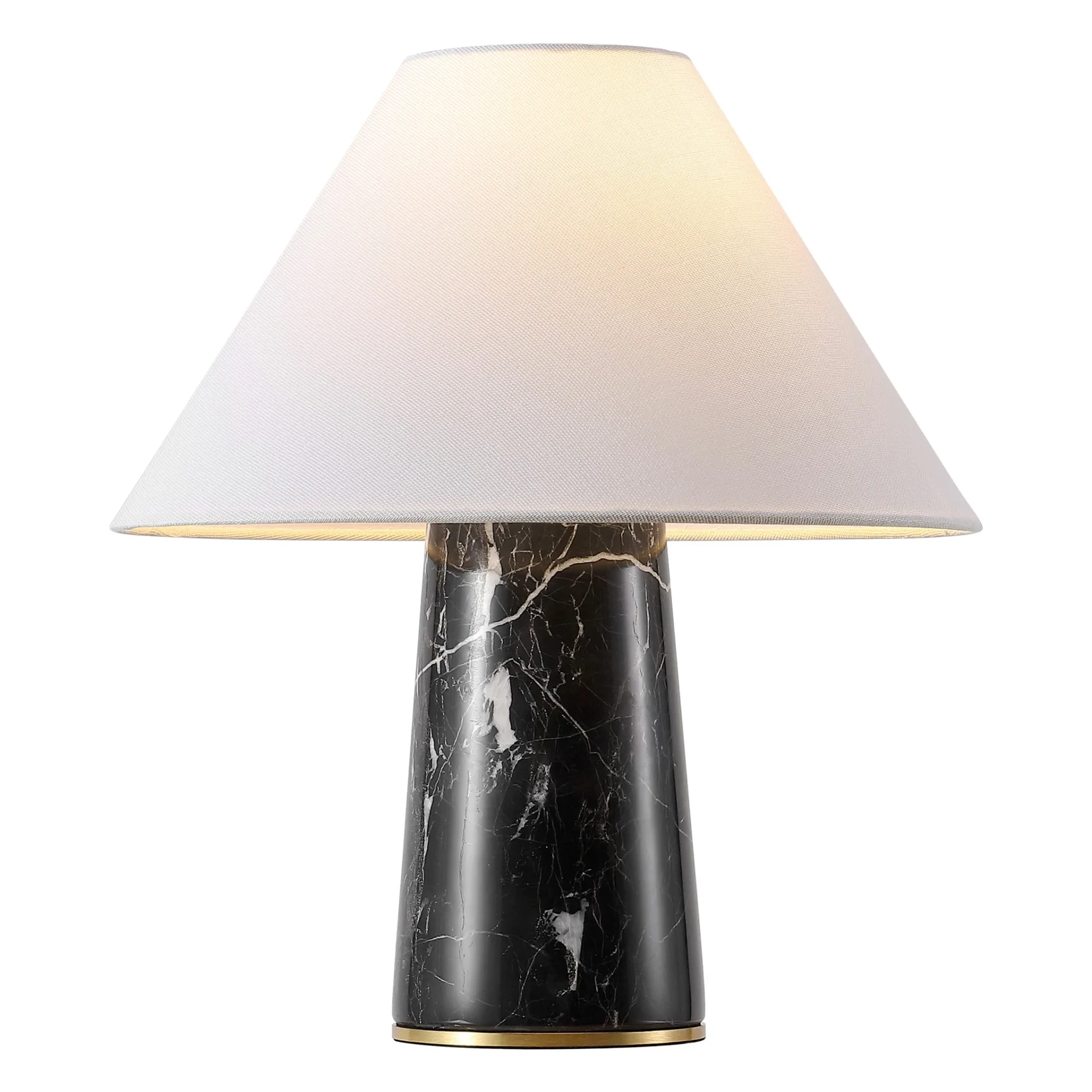 Ivyrae Marble Table Lamp in Brass Gold / Black / White