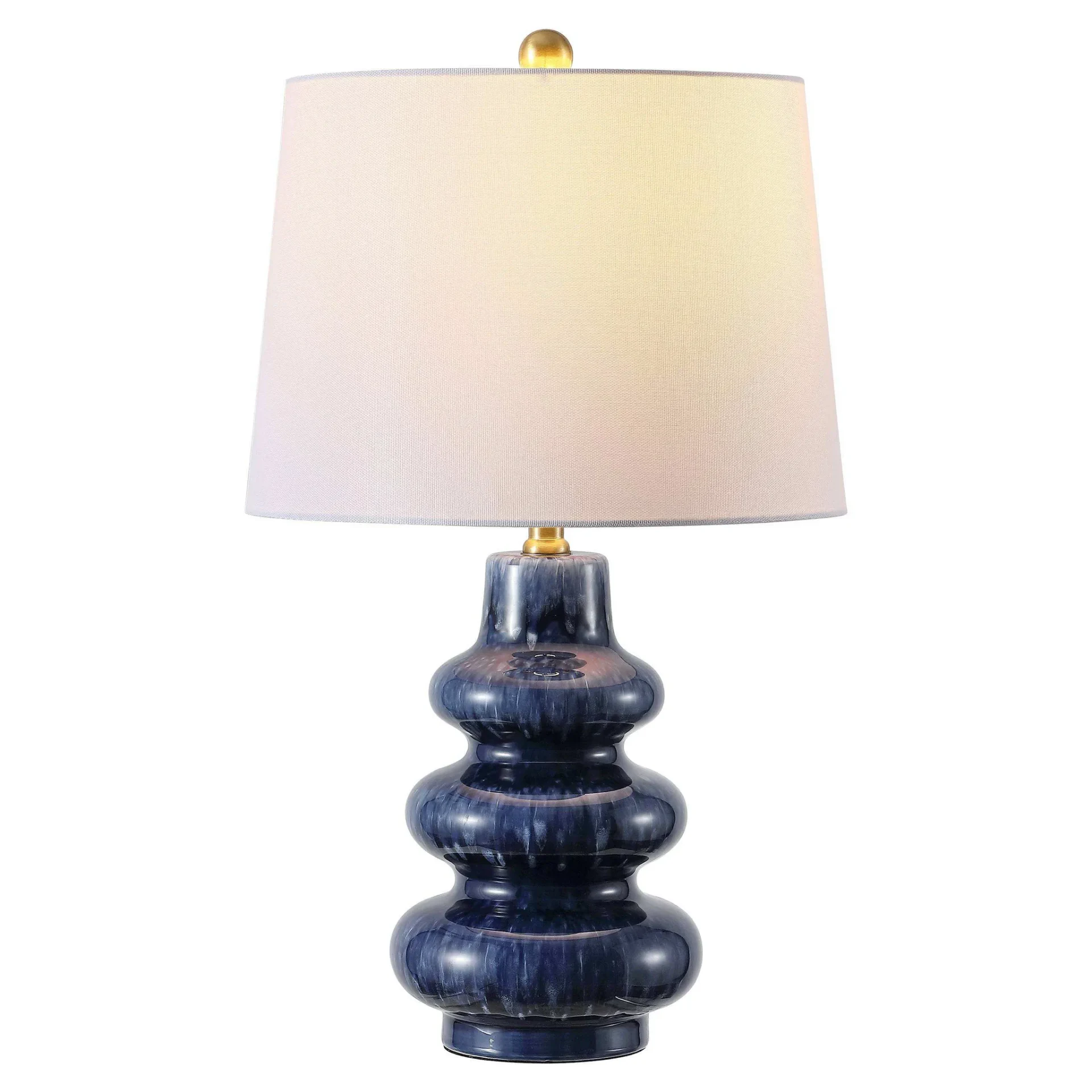 Kaja Ceramic Table Lamp in Dark Blue / White