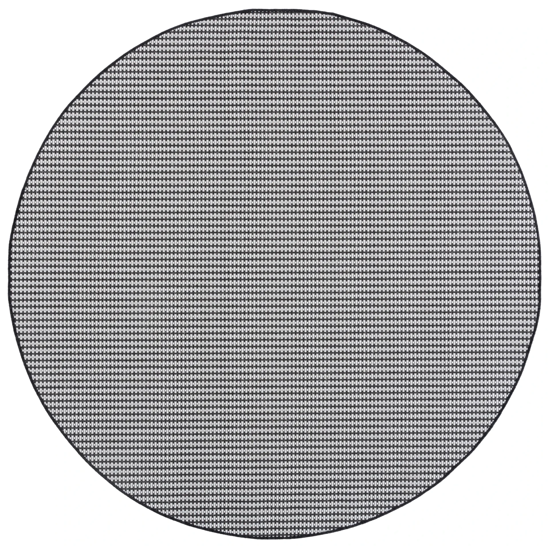 Terrace Basketweave Outdoor Rug in Black / White