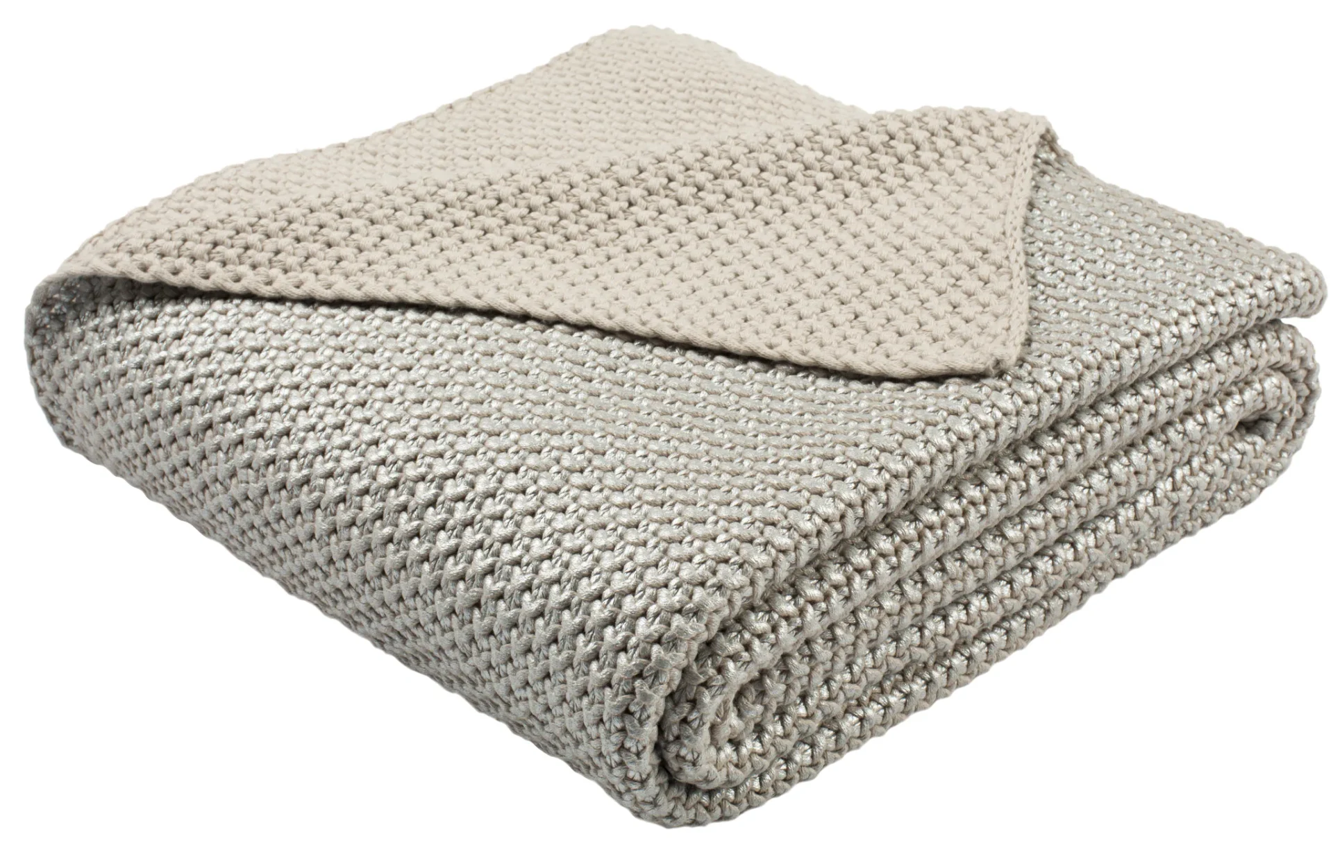 Tickled Grey Knit Throw in Palewisper