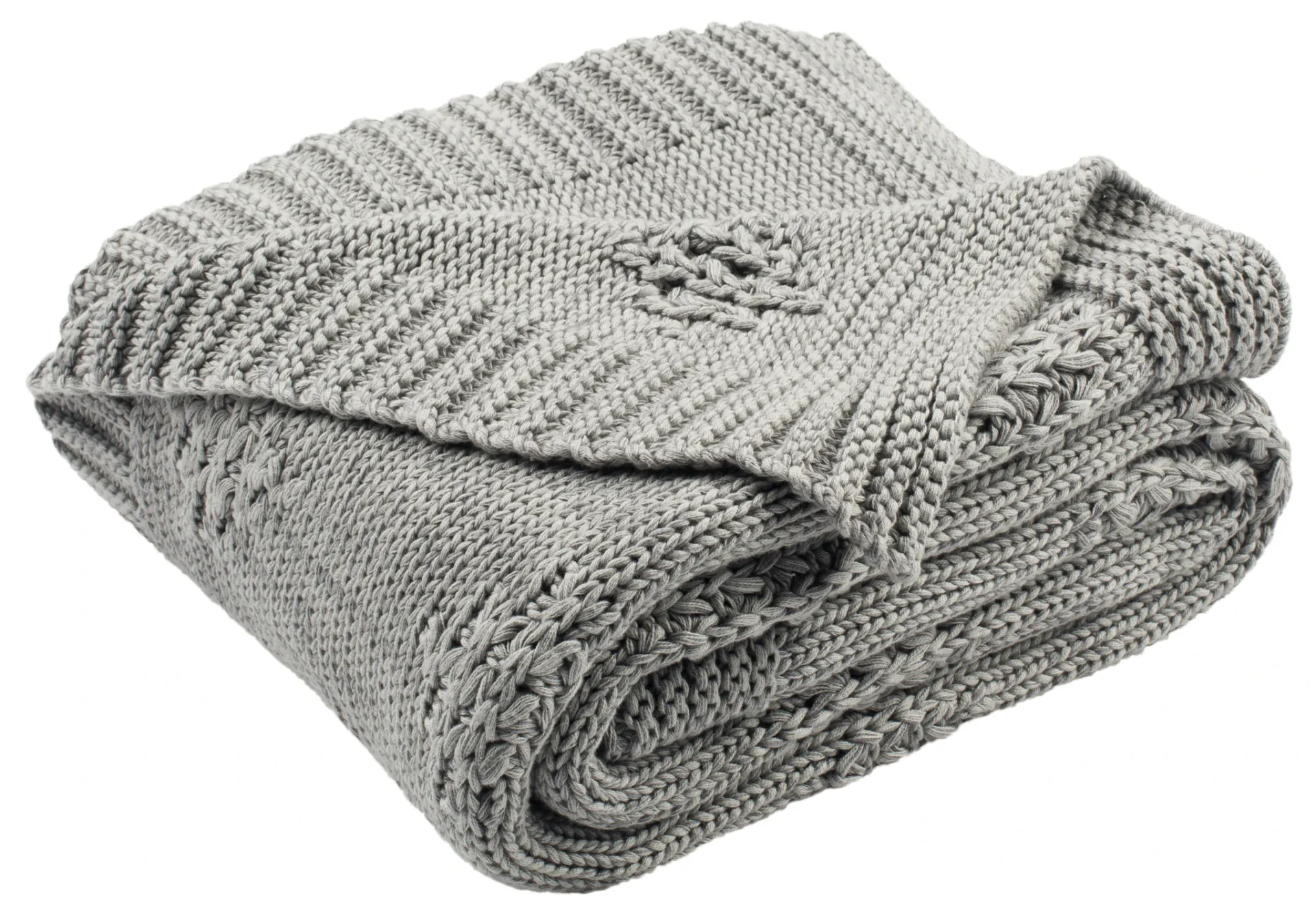 Cozy Knit Throw in Gray