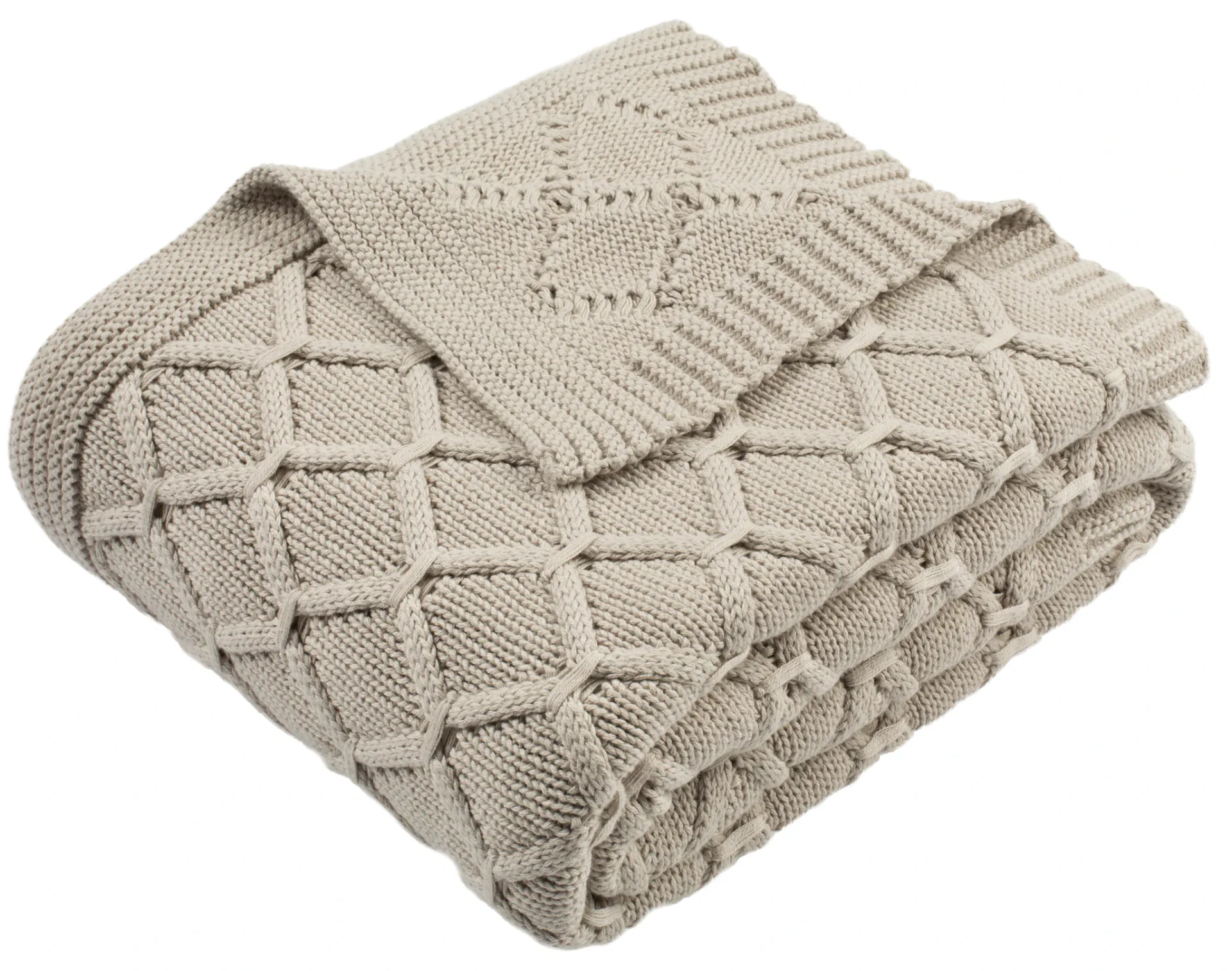 Petal Knit Throw in Palewisper