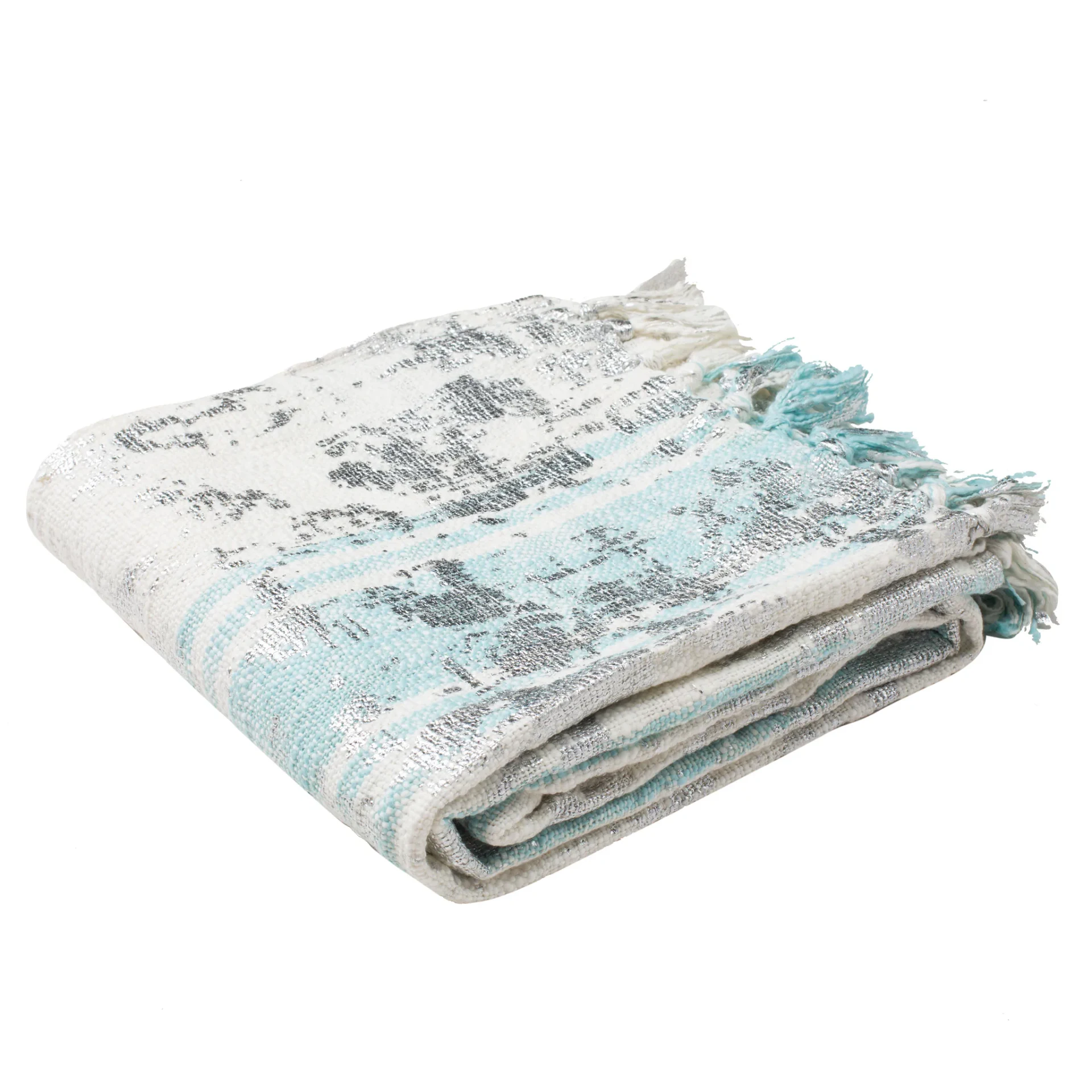 Nicola Metallic Throw in White