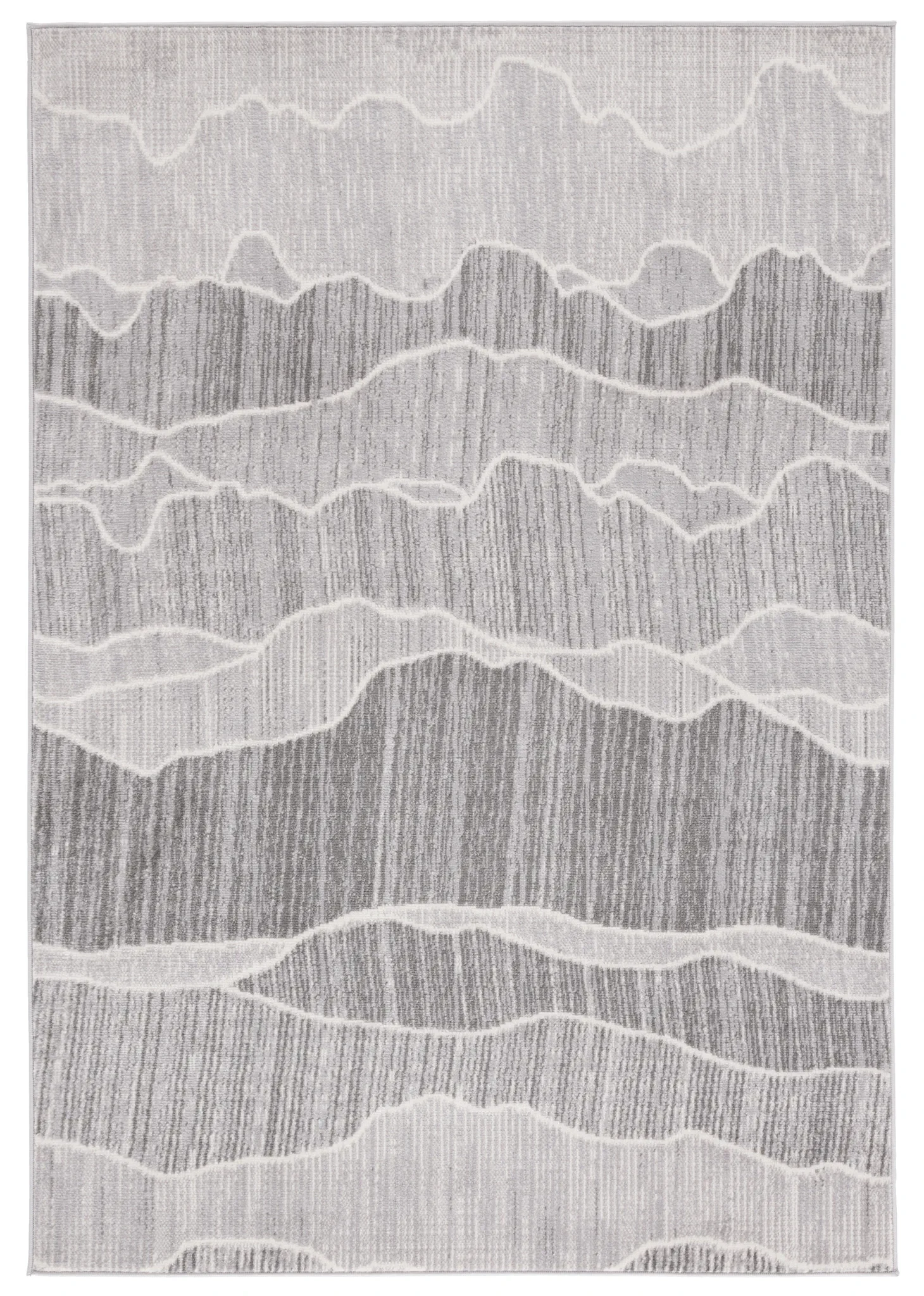 Temple Wave Rug in Gray / Dark Gray