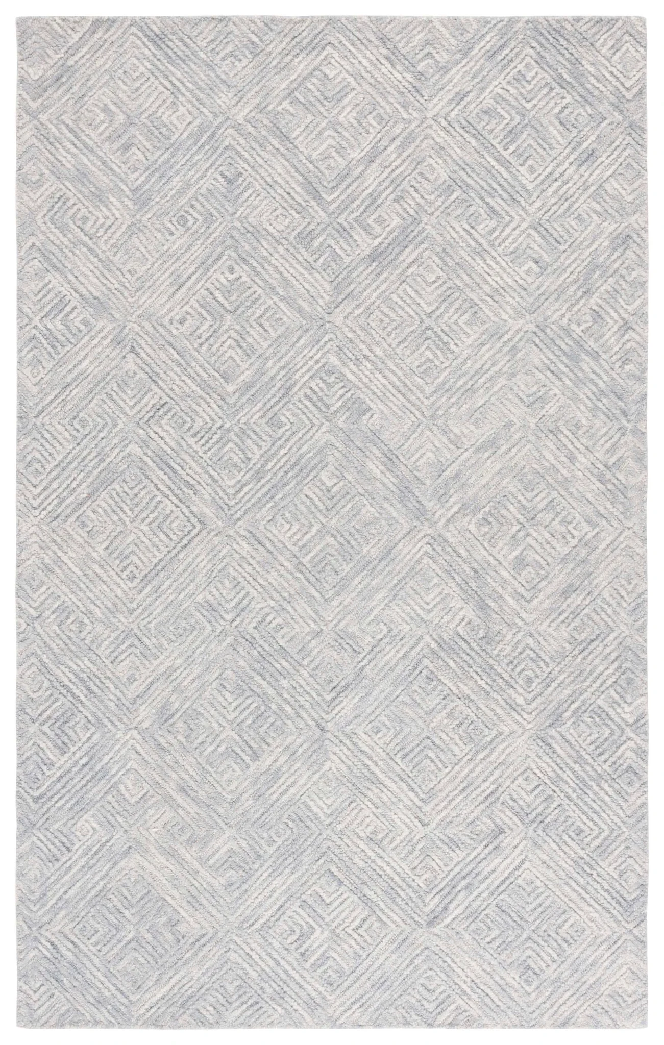 Trace Concentric Diamond Hand-Tufted Wool Rug in Gray