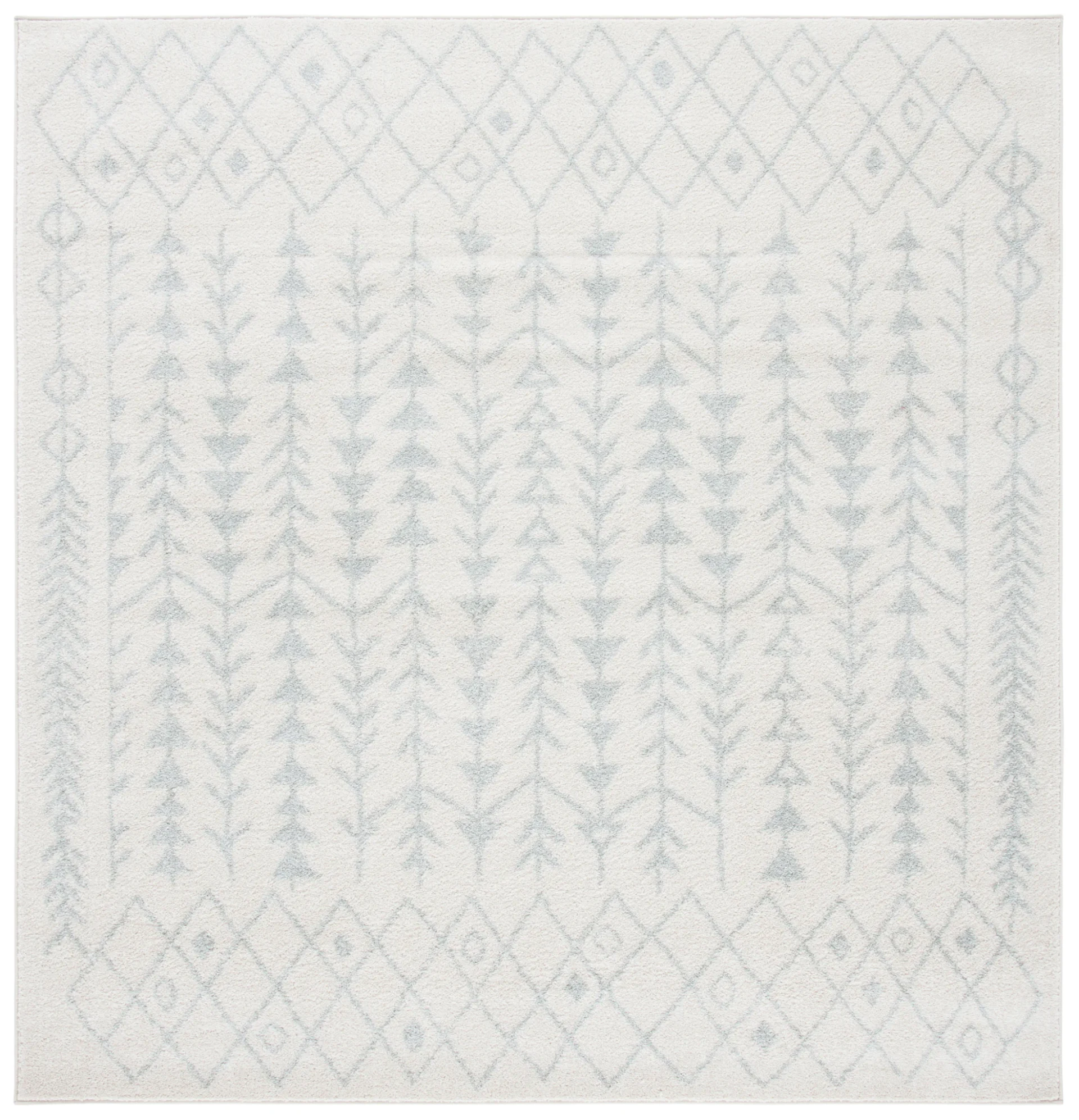 Tulum Tribal Arrow Rug in Ivory / Light Gray
