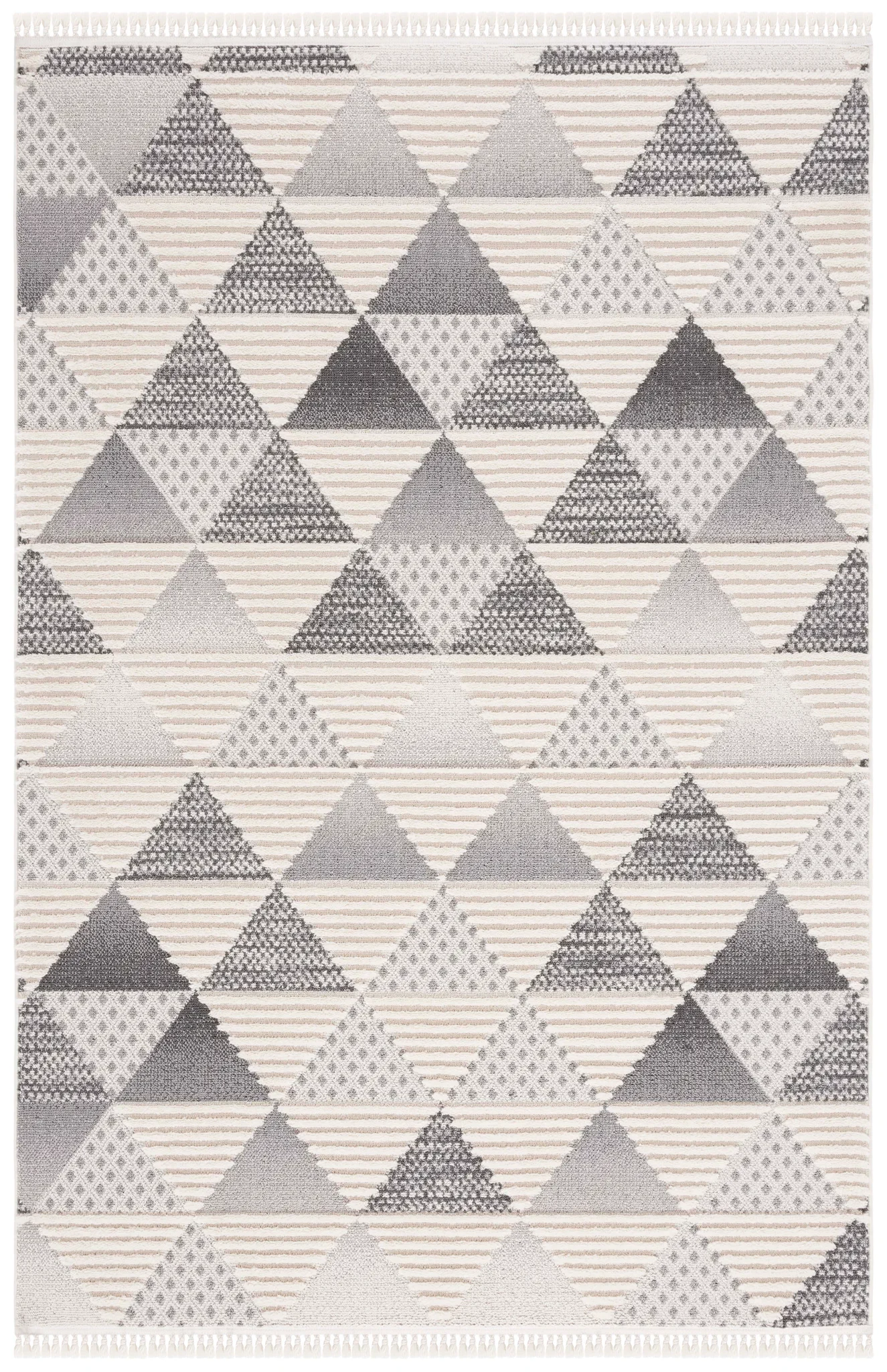Urban Triangle Rug in Gray / Ivory