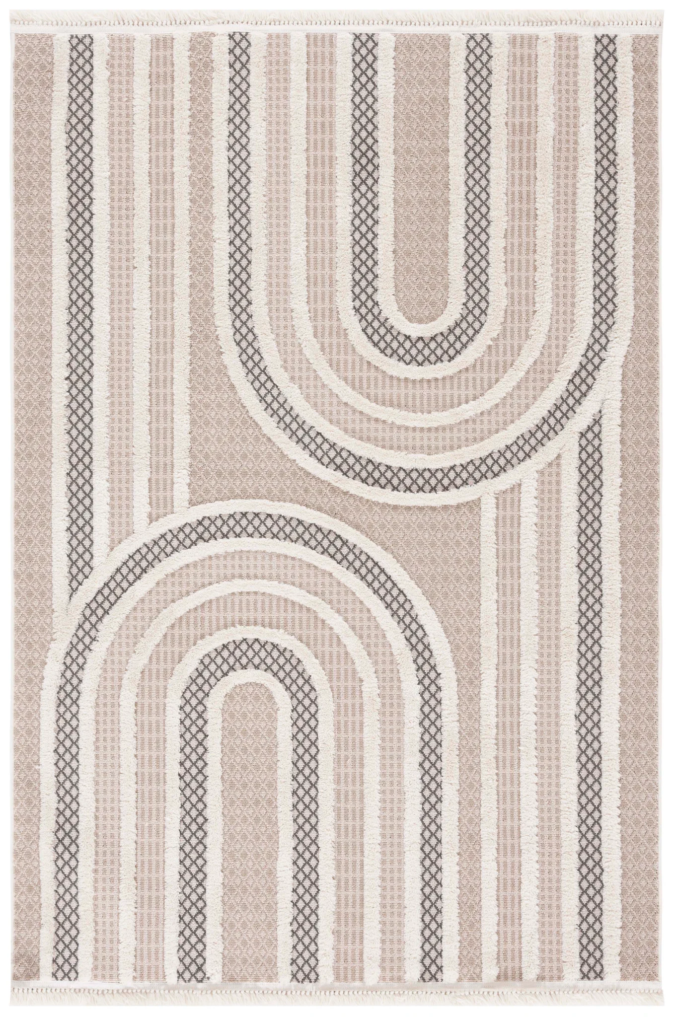 Urban Arch Stripe Rug in Beige / Ivory