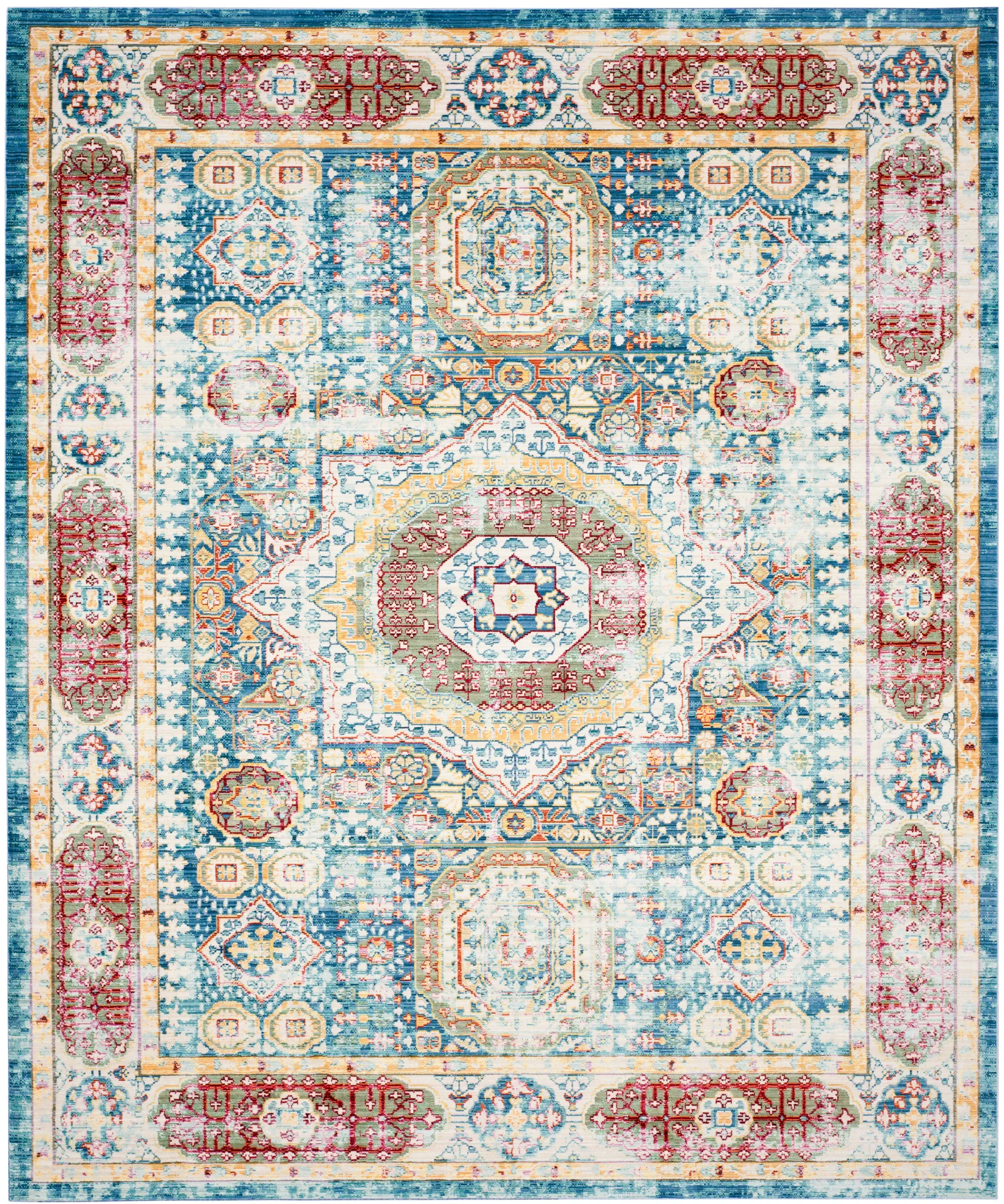 Valencia Medallion Rug in Blue / Multicolor