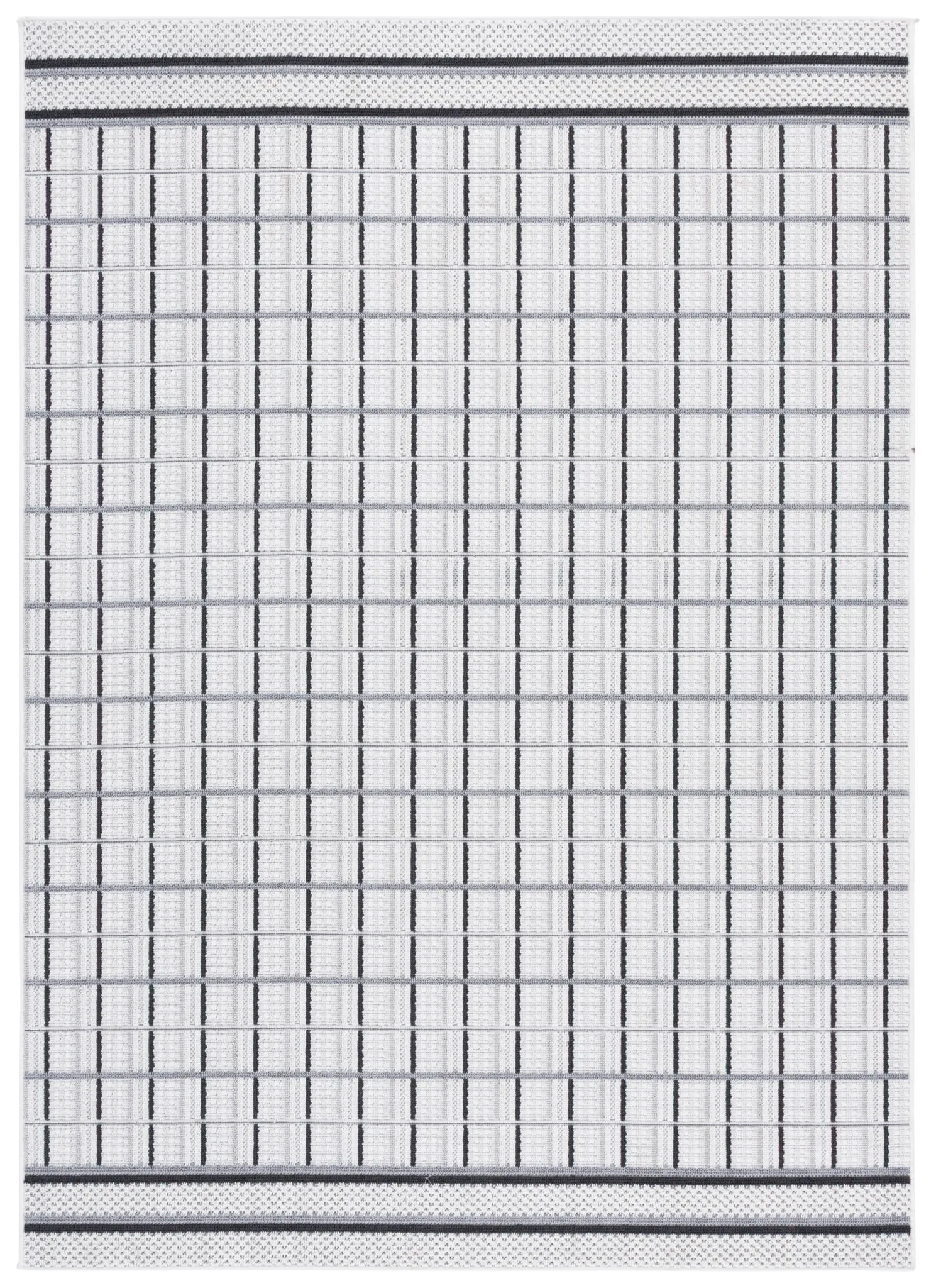 Veranda Grid Rug in Gray / Dark Gray