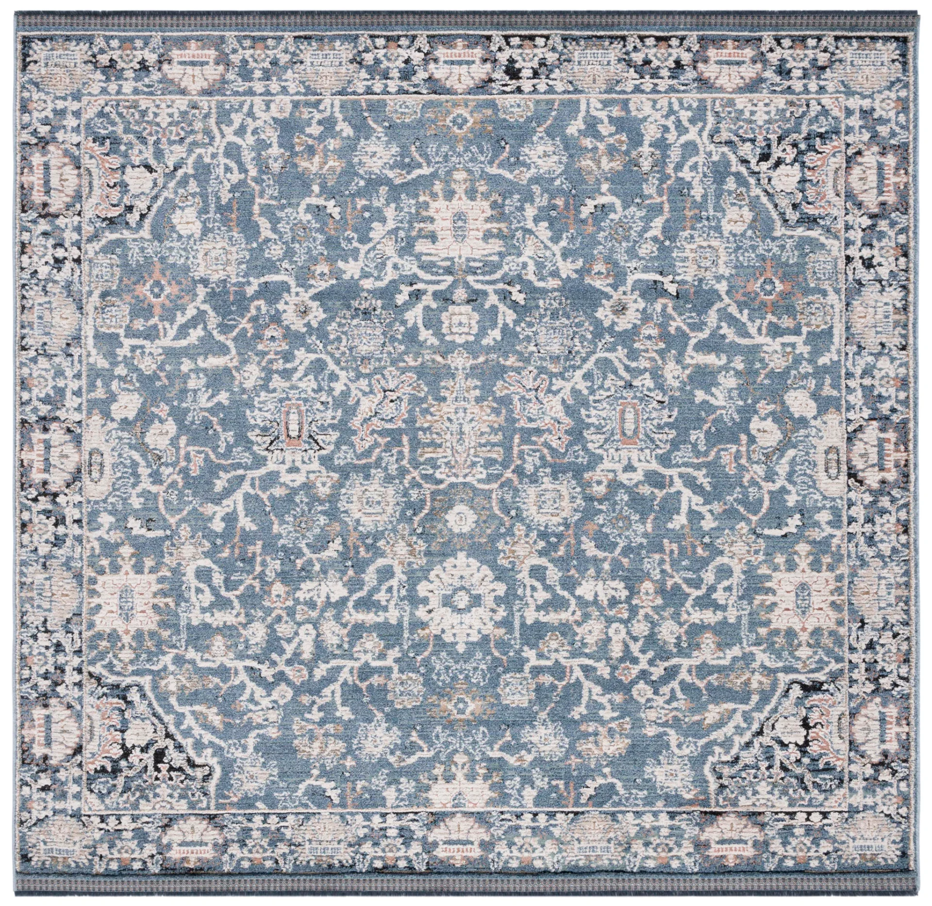 Vivaldi Floral Vine Rug in Navy / Ivory