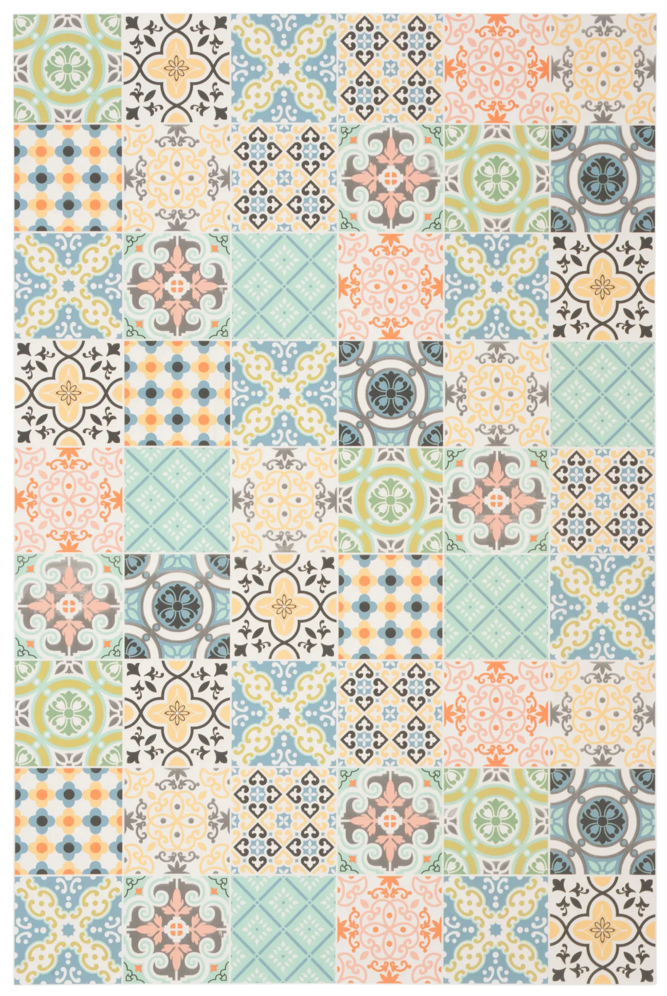Vinyl Floor Mosaic Tile Rug in Vinyl Floor Mosaic Tile Rug
