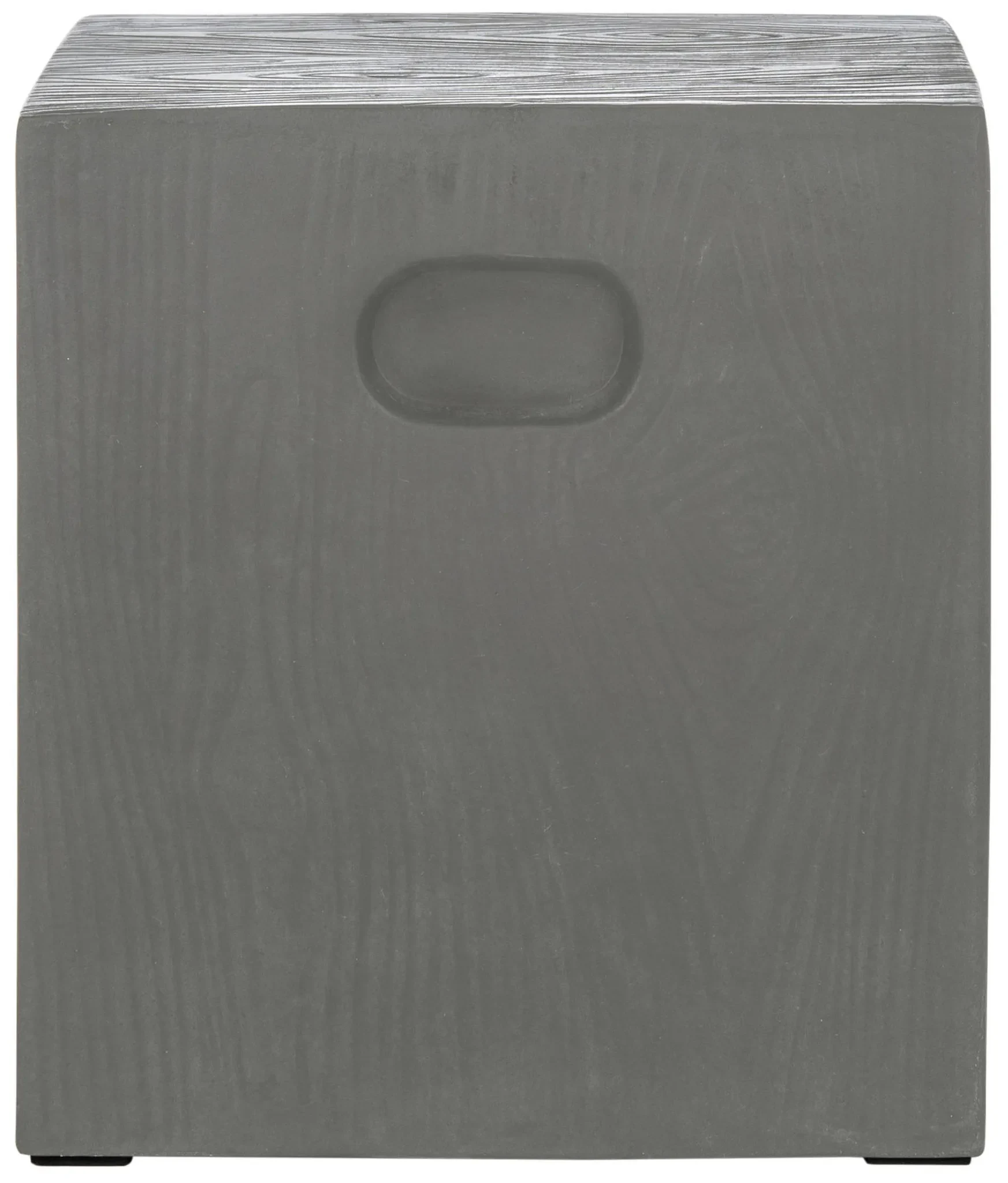 Cube Indoor/Outdoor Accent Stool in Dark Gray