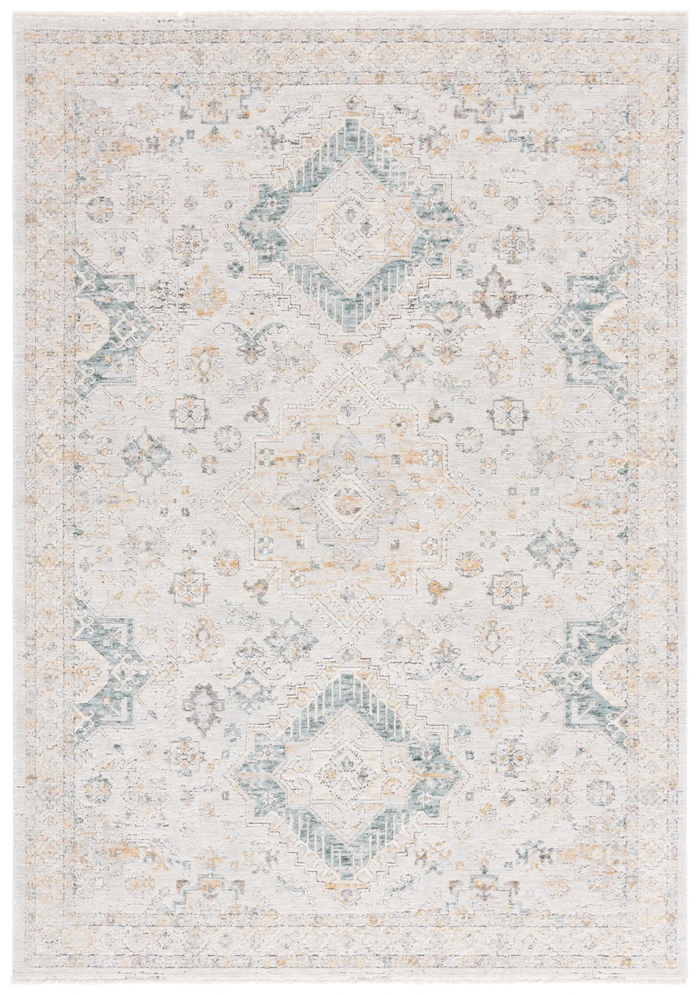 Verona Classic Medallion Rug in Ivory / Gold