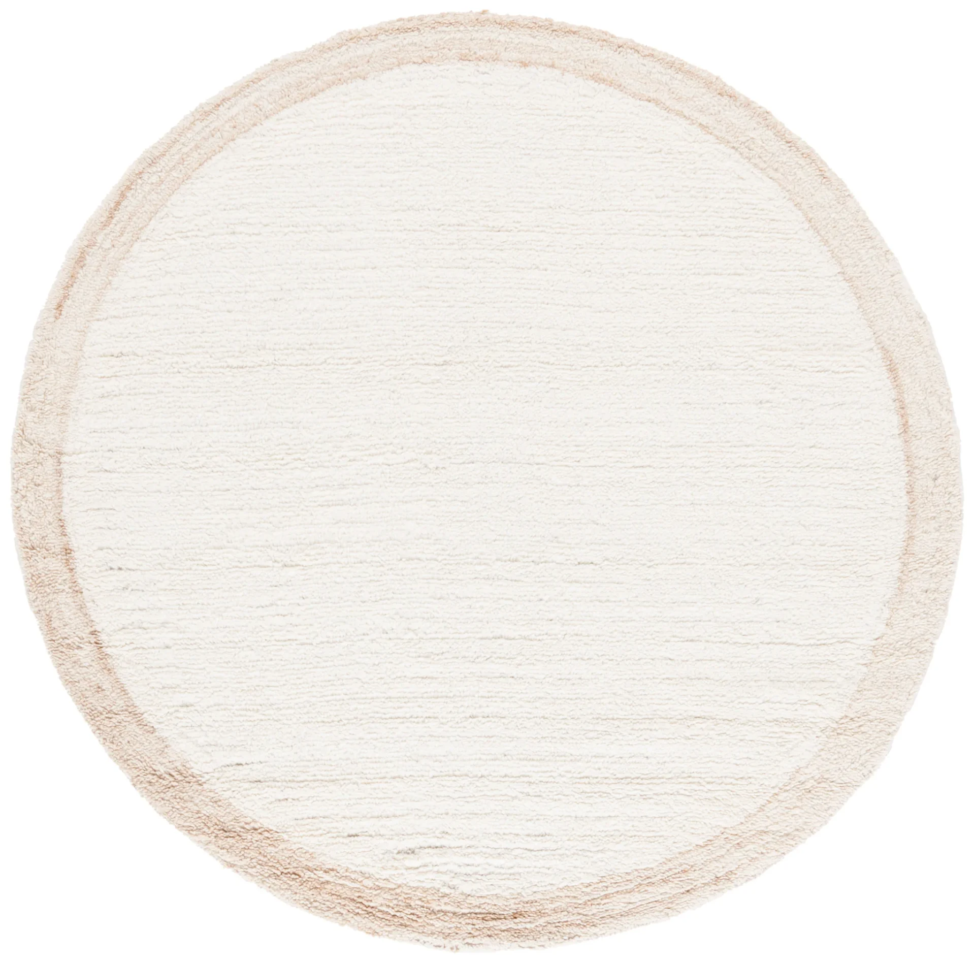 Vermont Border Shag Wool Rug in Ivory / Beige