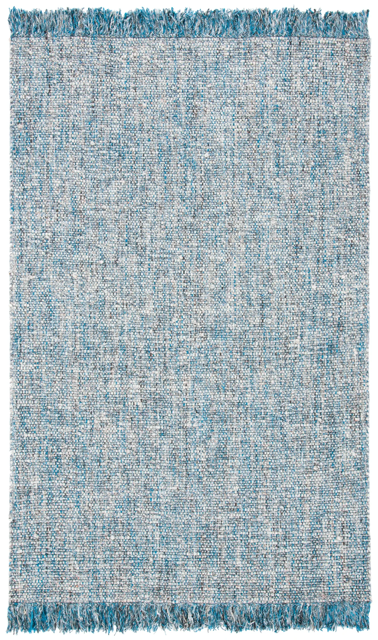 Vermont Textured Solid Hand-Loomed Rug in Blue / Gray