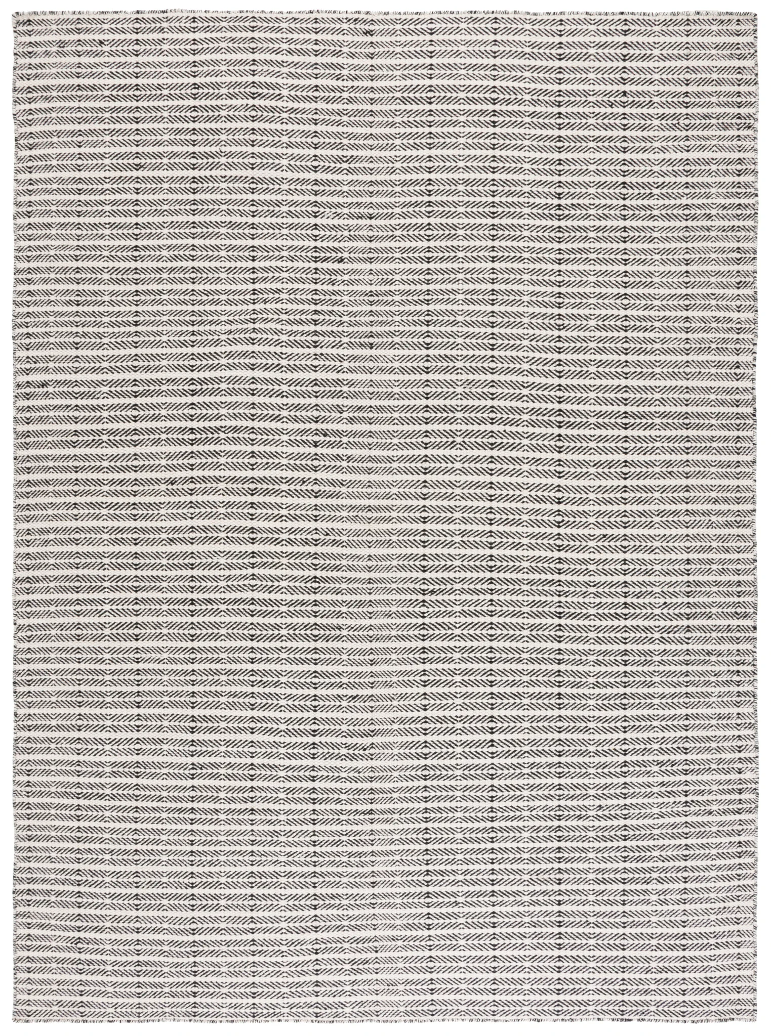 Vermont Chevron Hand-Tufted Wool Rug in Black / Ivory