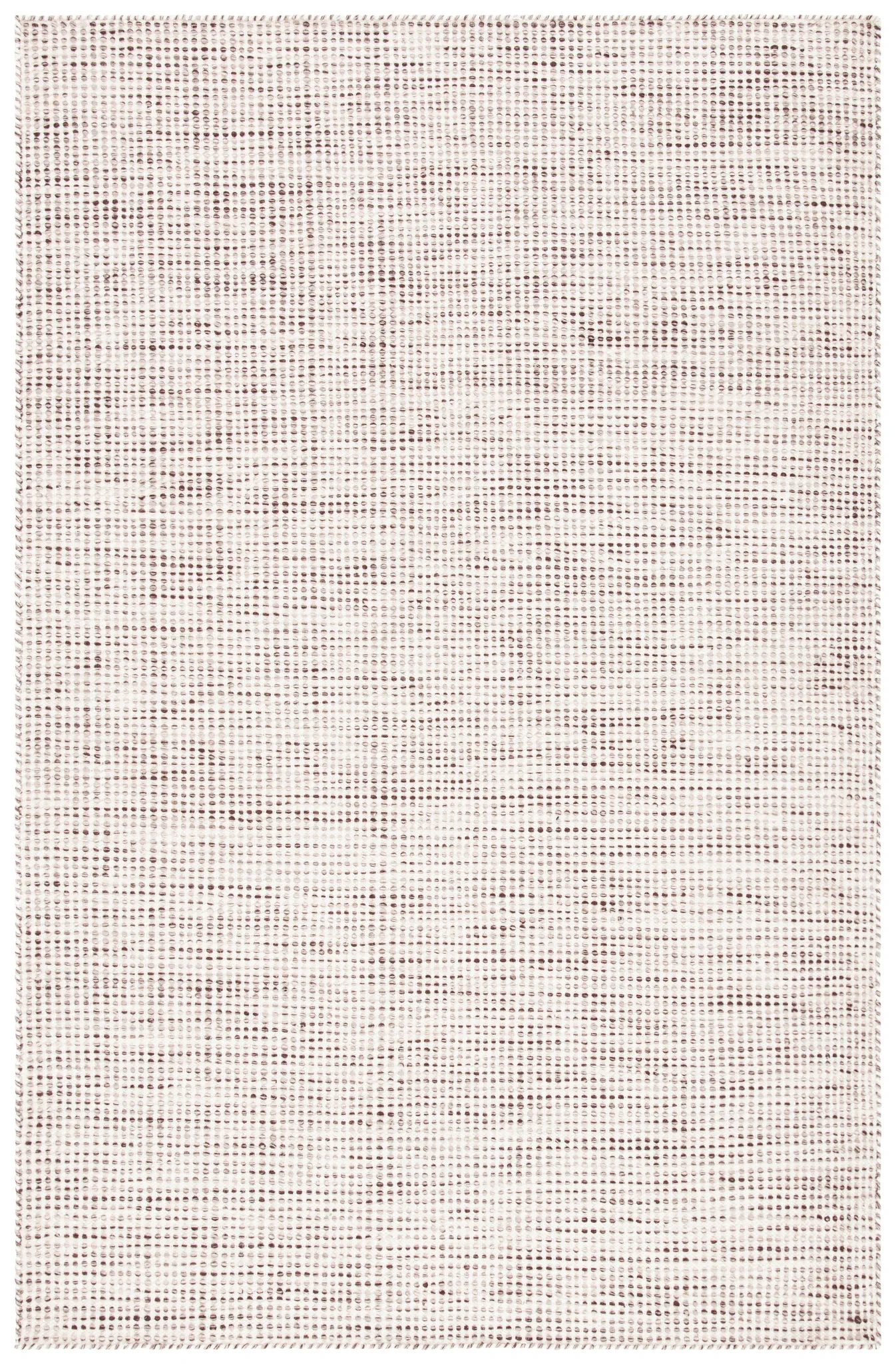 Vermont Textured Grid Hand-Tufted Wool Rug in Brown / Ivory