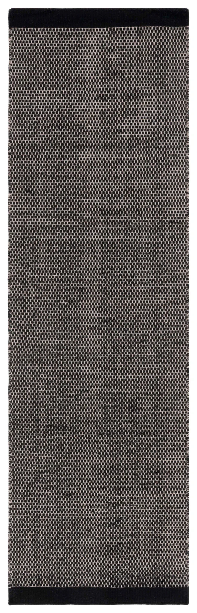 Vermont Basketweave Hand-Woven Wool Rug in Black