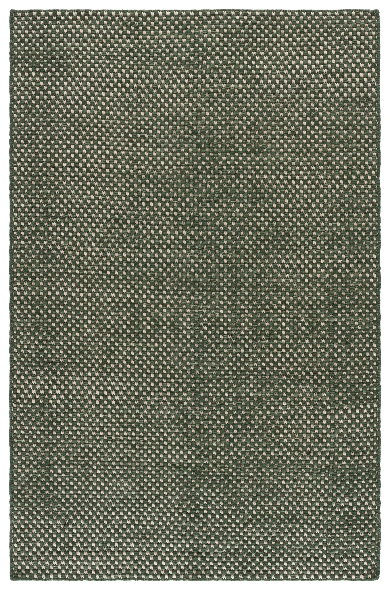 Vermont Pebbled Flatweave Wool Rug in Green / Ivory