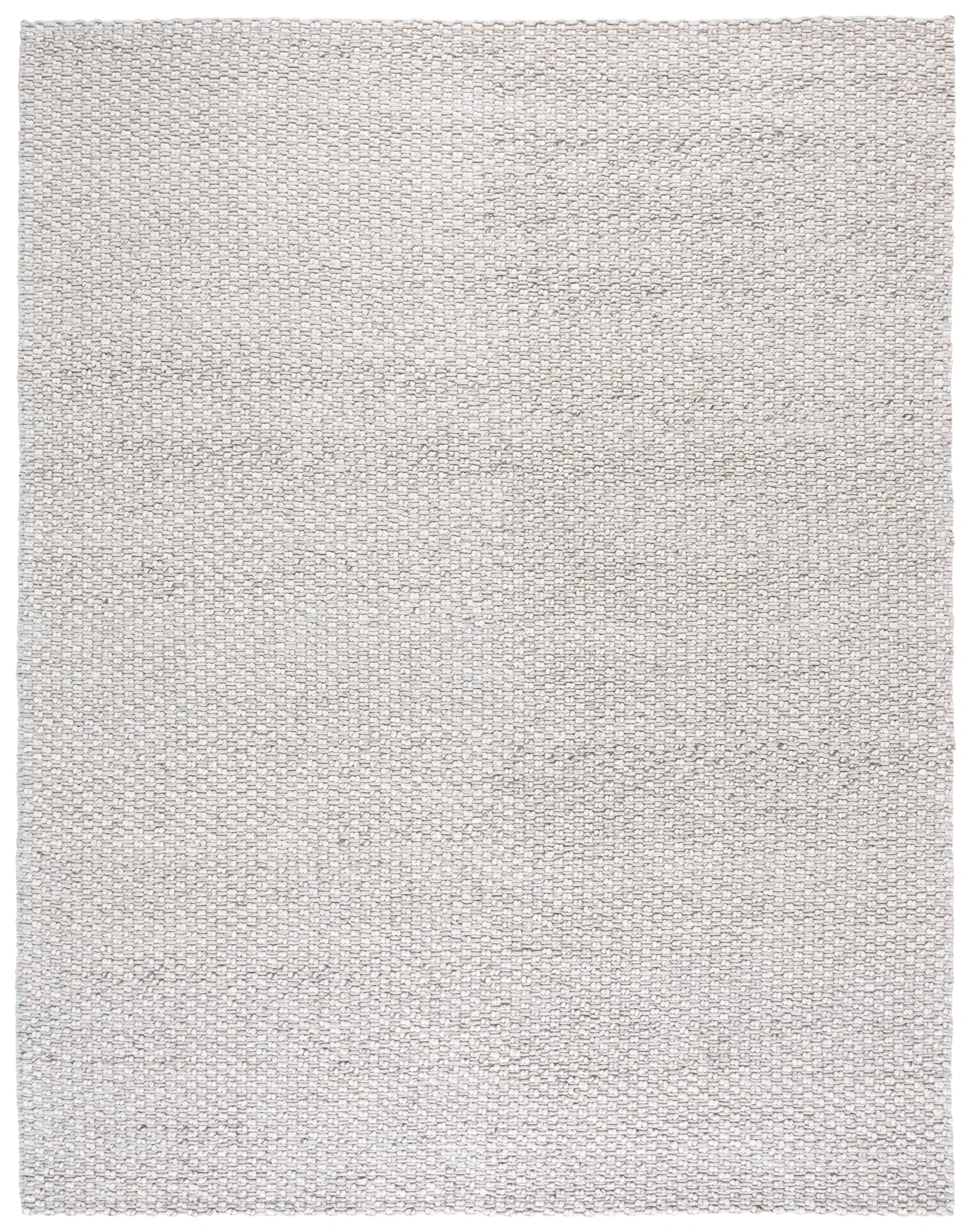 Vermont Pebbled Solid Hand-Woven Rug in Silver / Ivory