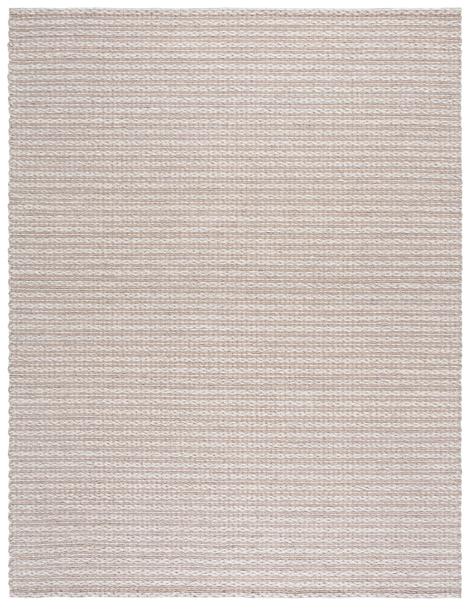 Vermont Striped Hand-Woven Rug in Brown / Silver