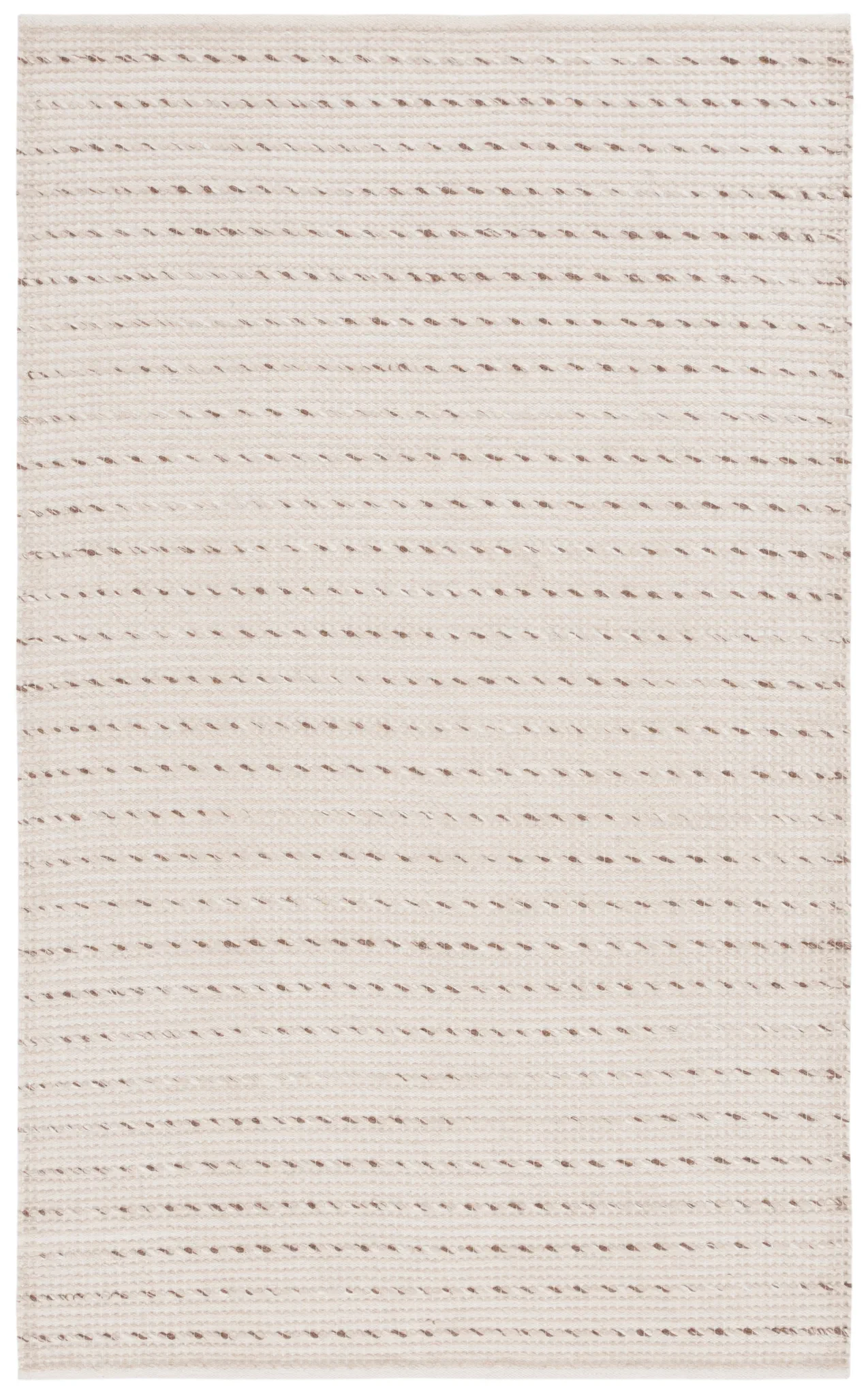 Vermont Dashed Stripe Flatweave Wool Rug in Ivory / Beige
