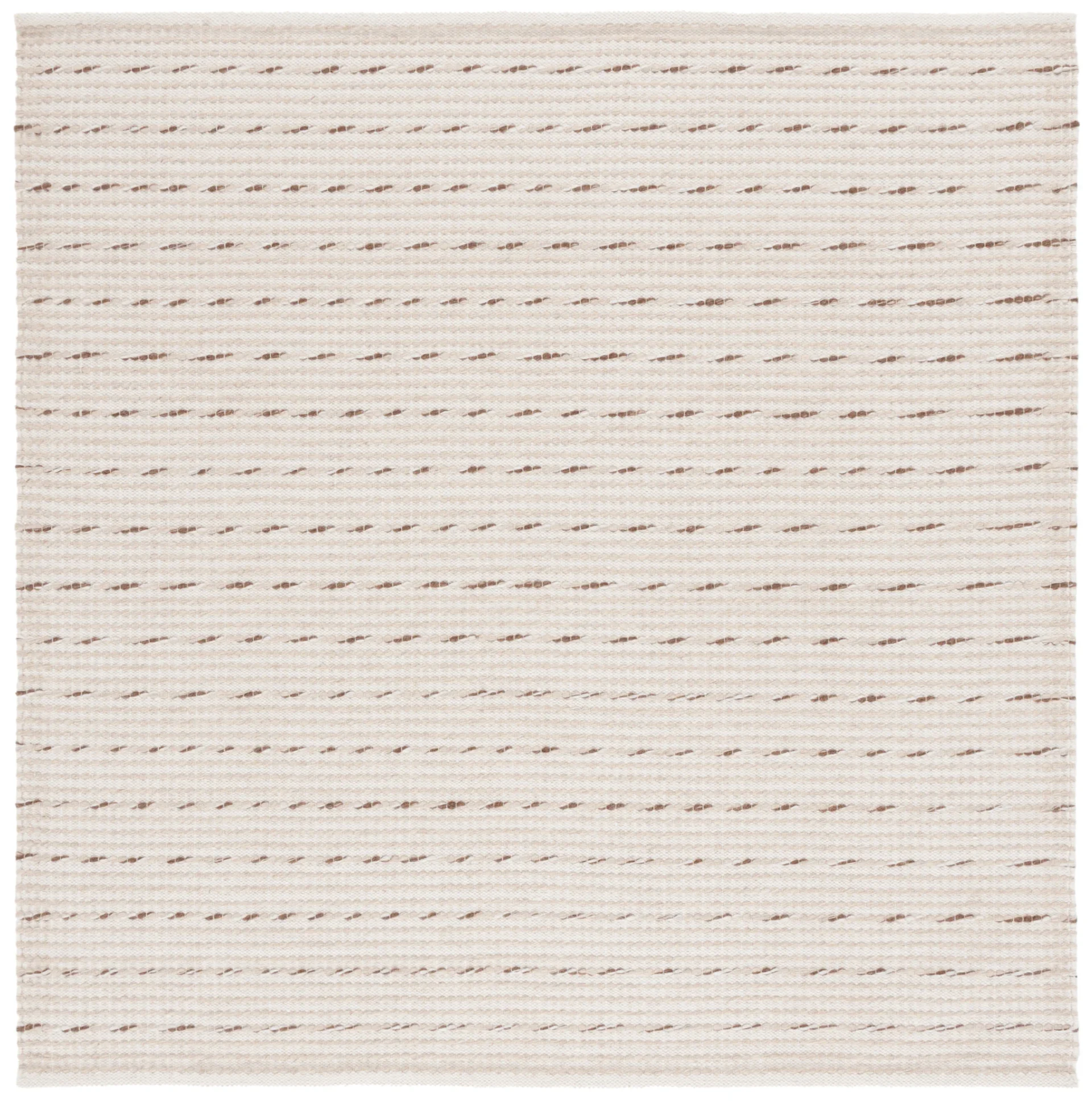 Vermont Dashed Stripe Flatweave Wool Rug in Ivory / Beige