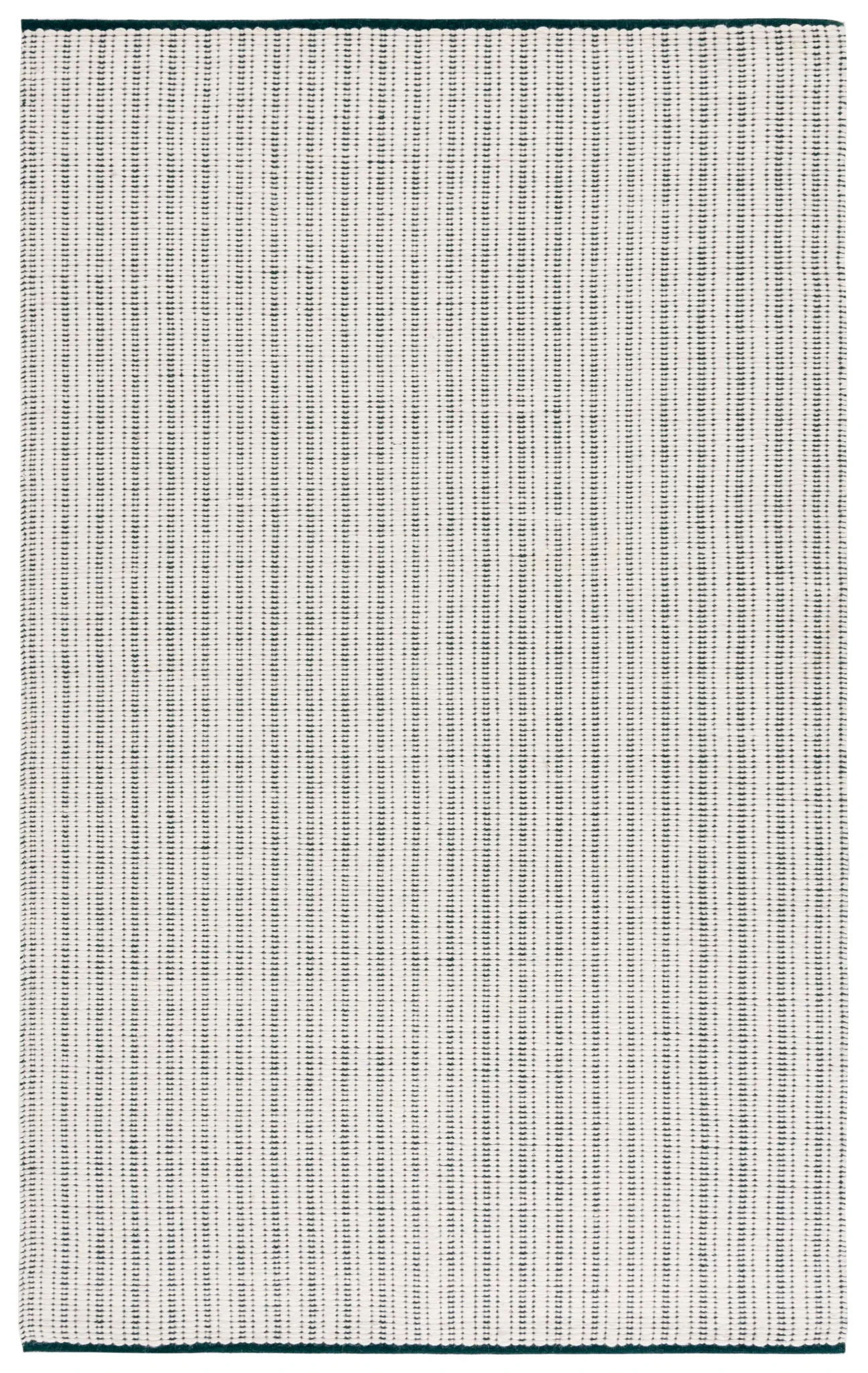 Vermont Pinstripe Hand-Woven Rug in Green / Ivory