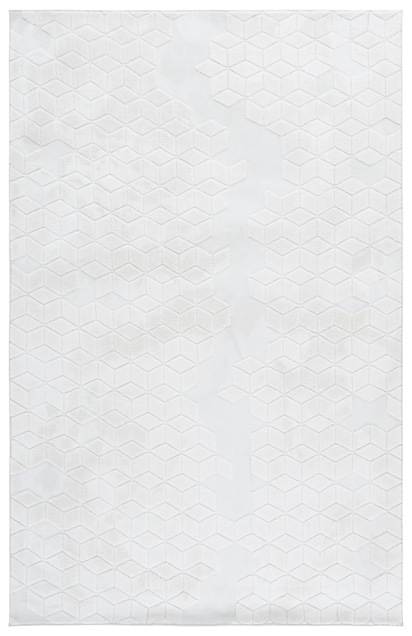 Versailles Cube Washable Rug in Ivory
