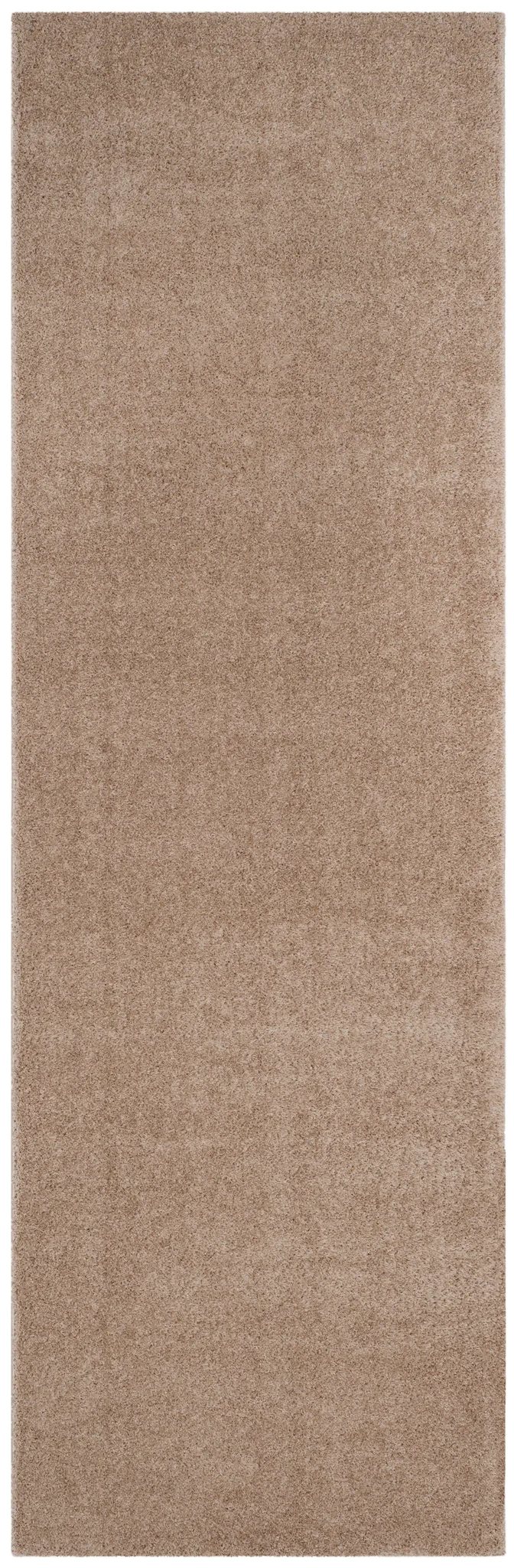 Velvet Solid Shag Rug in Light Beige