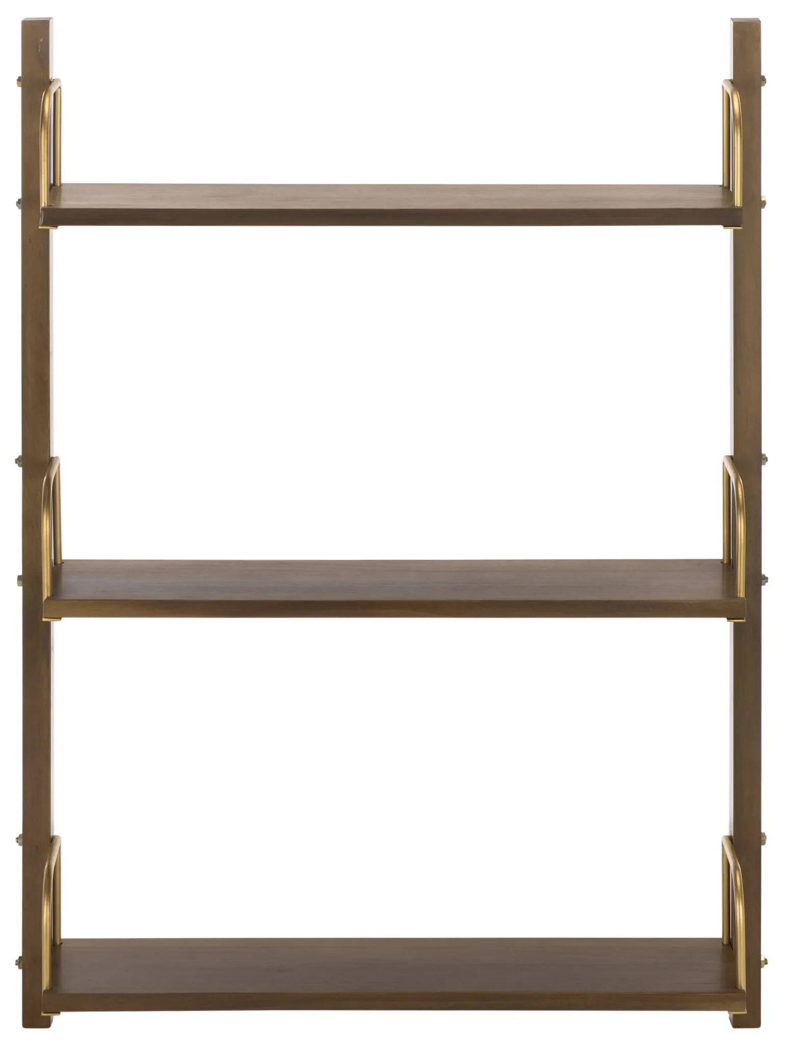 Brin Wall Shelf in Brown / Gold