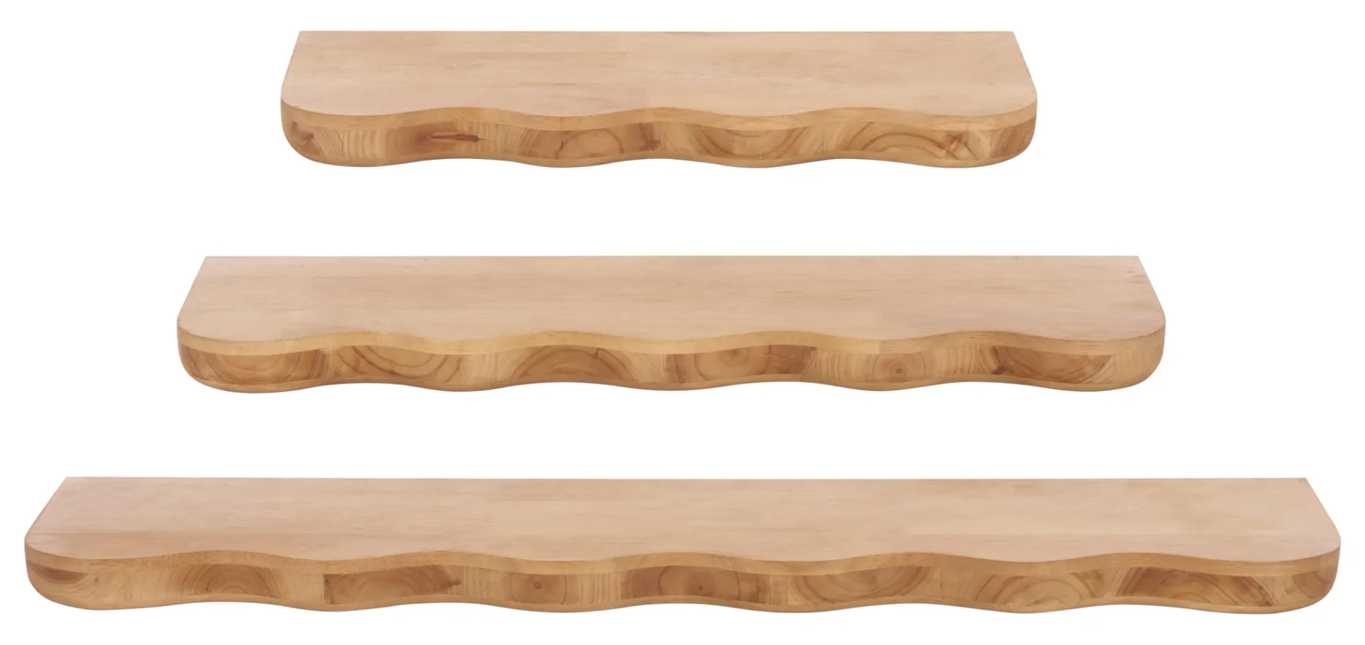 Bella Wavy Shelves Set 3 in Natural