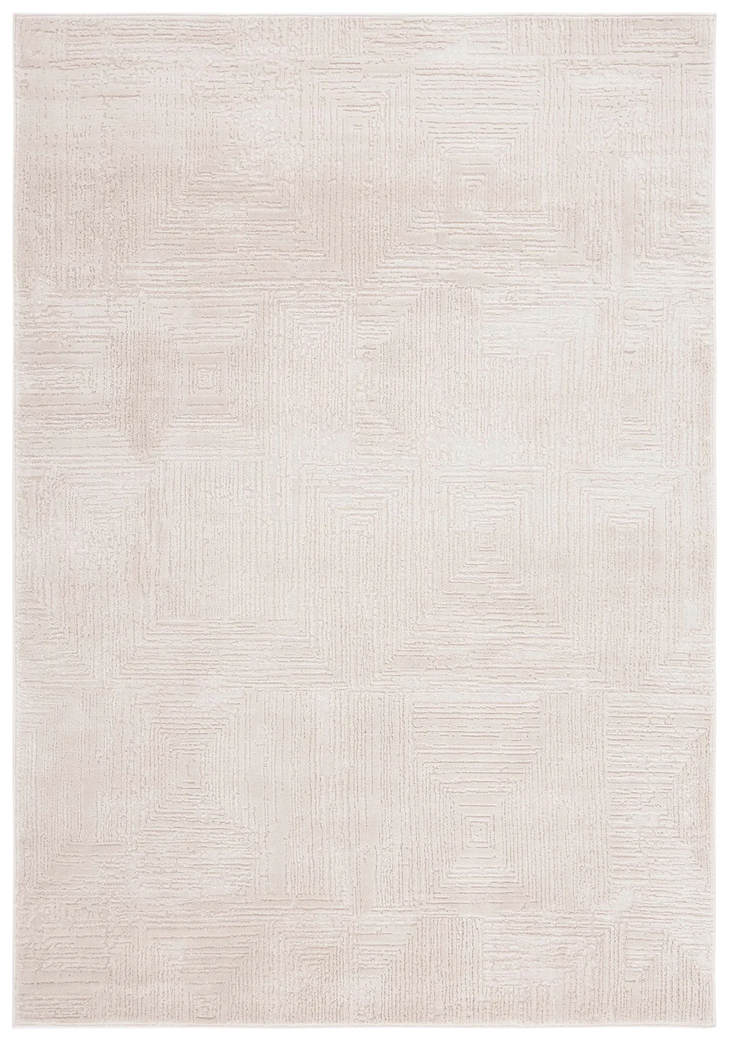 Whisper Concentric Square Rug in Beige