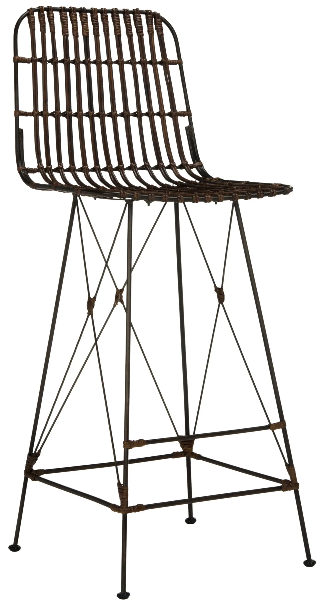 Minerva Wicker Bar Stool (Set Of 2) in Chocolate