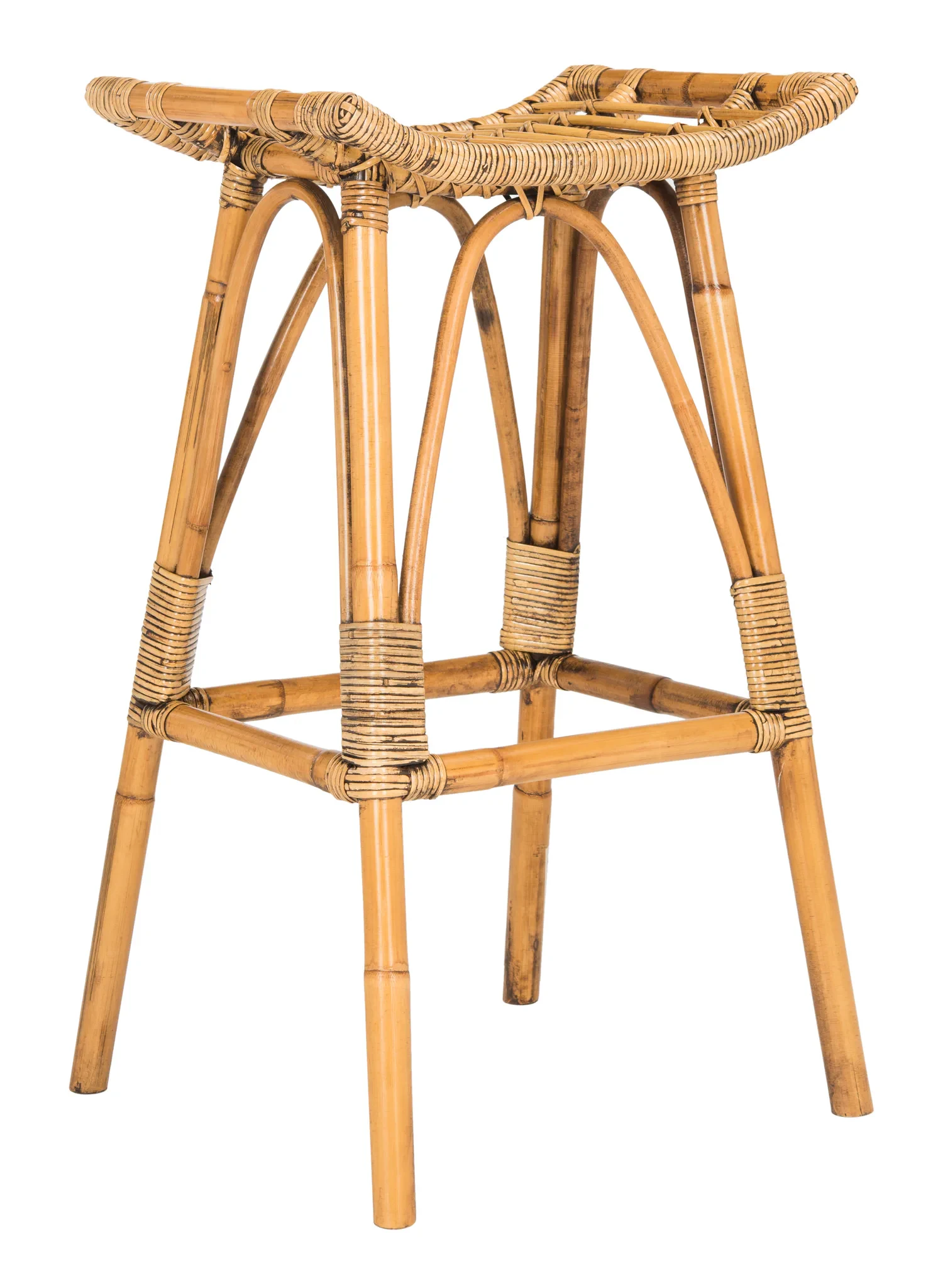 Leda Rattan Barstool in Brown