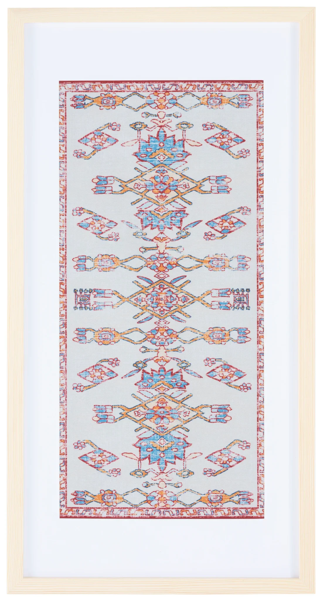 Khadijah Framed Textile in Blue / Orange