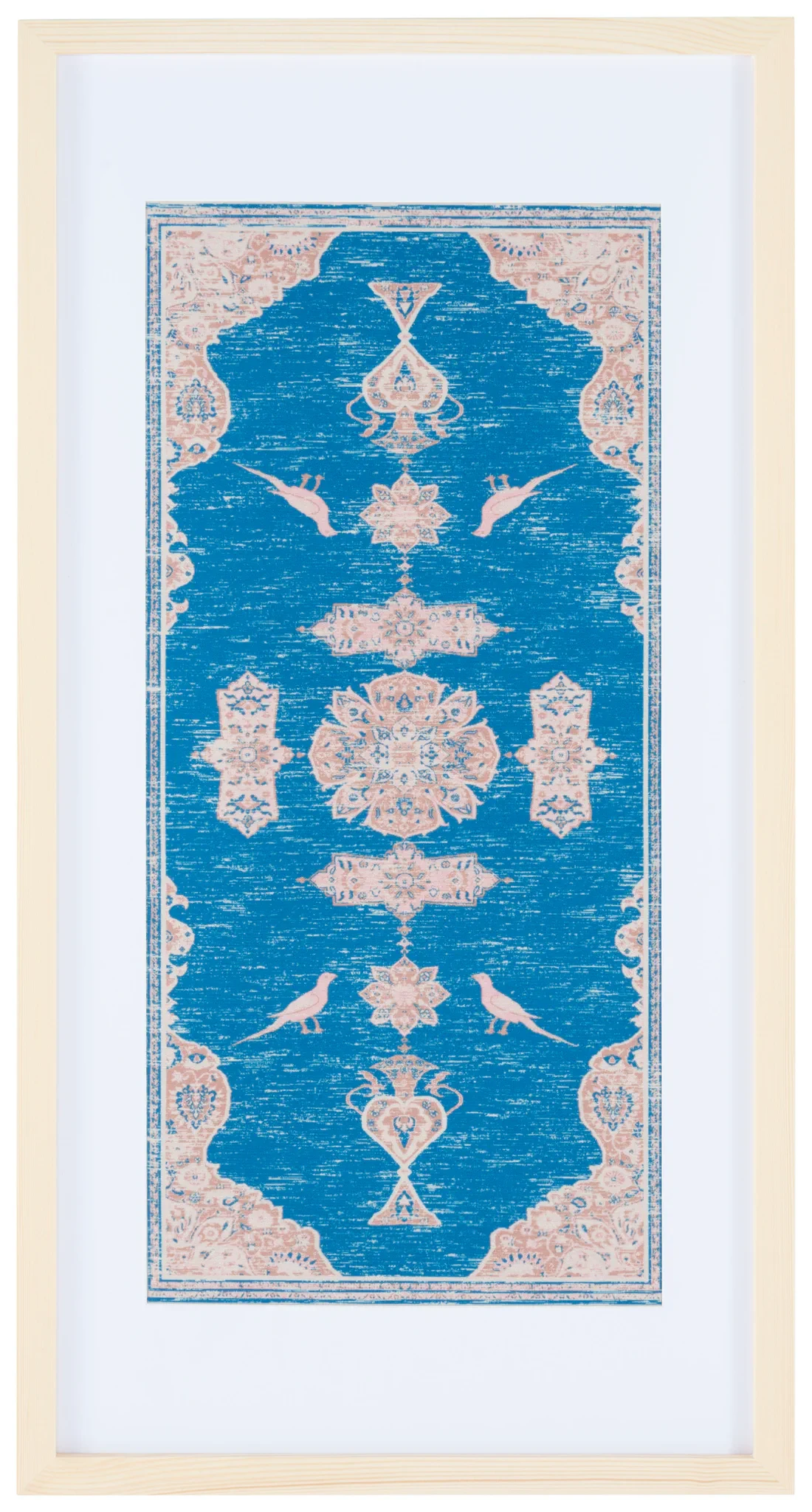 Chartrelle Framed Textile in Blue / Pink