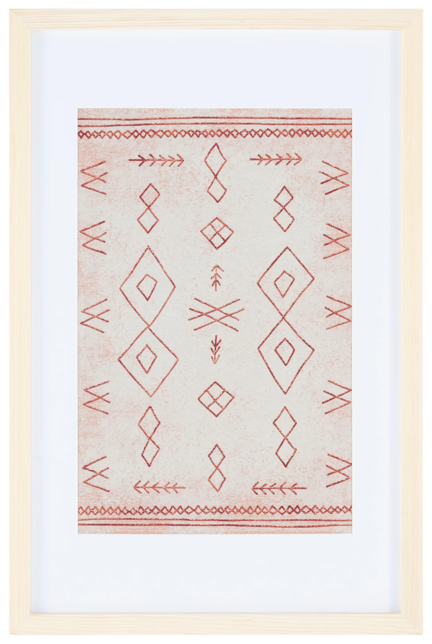 Rika Framed Textile Art in Rust / Beige