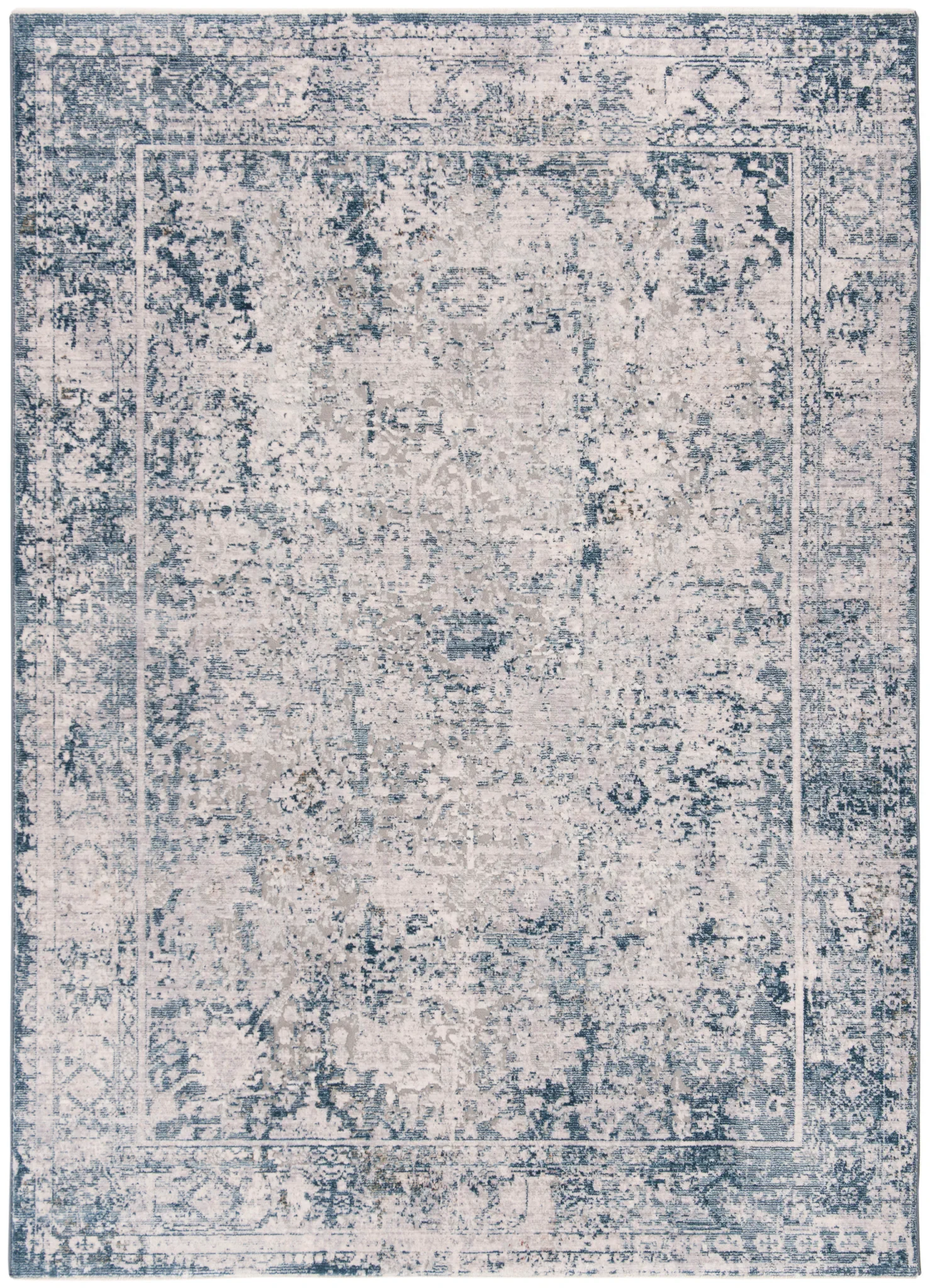 Winston Distressed Bordered Rug in Winston Distressed Bordered Rug